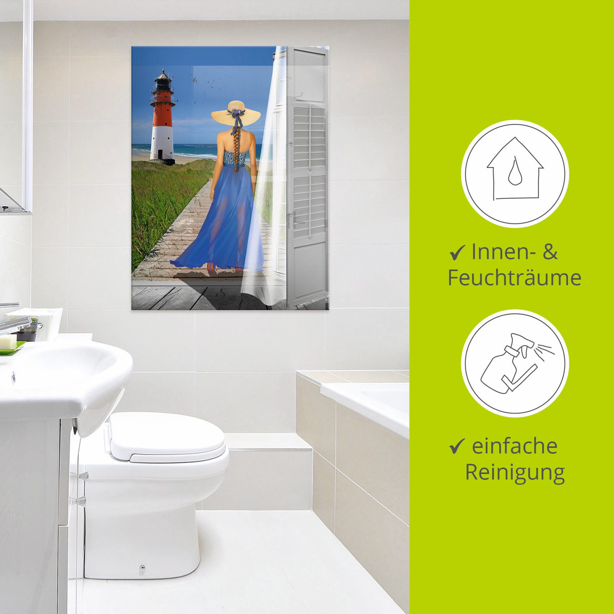 Artland Print op glas Vakantie aan de zee in verschillende maten