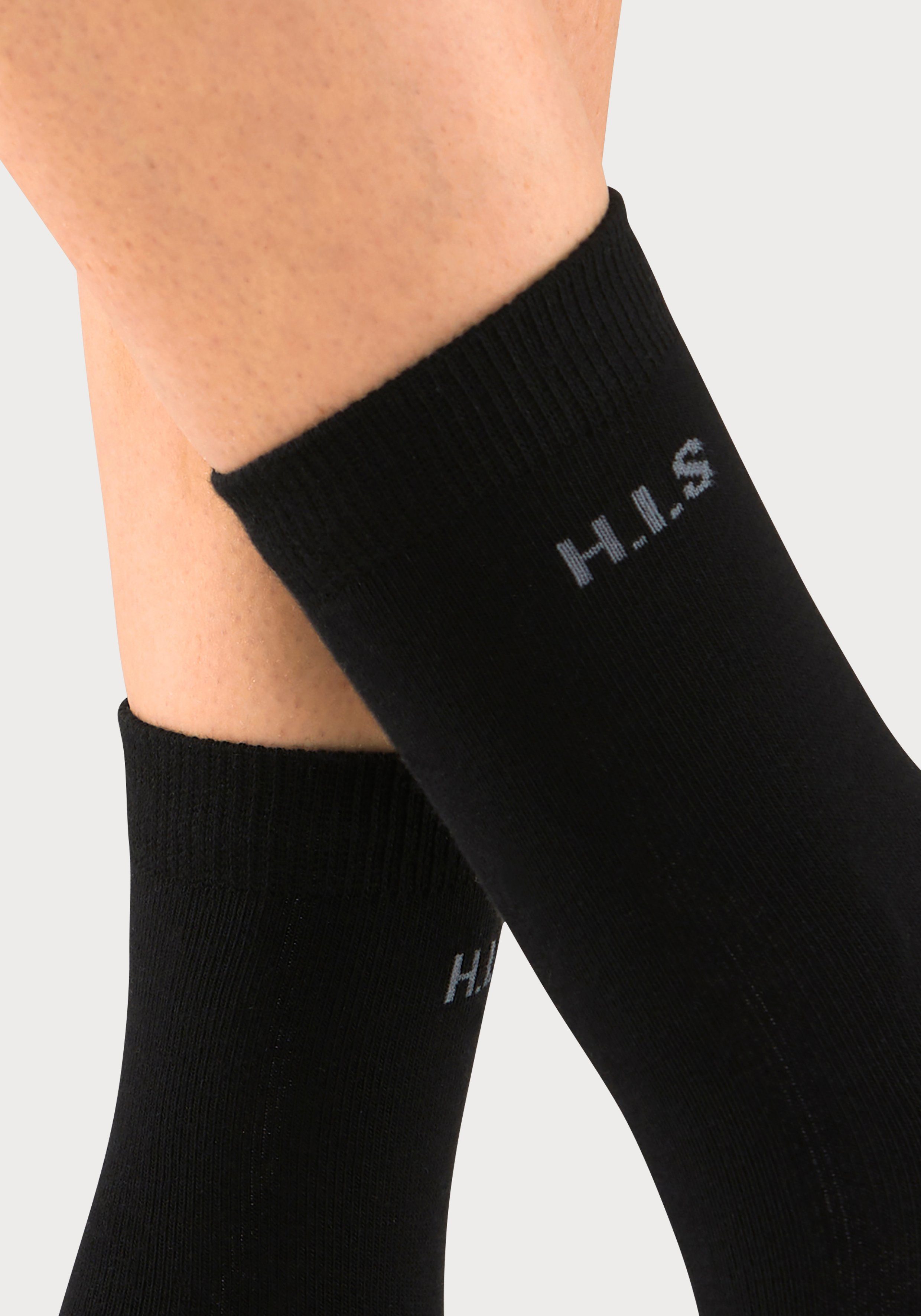 H.I.S Sokken met ingebreid logo (set, 16 paar)