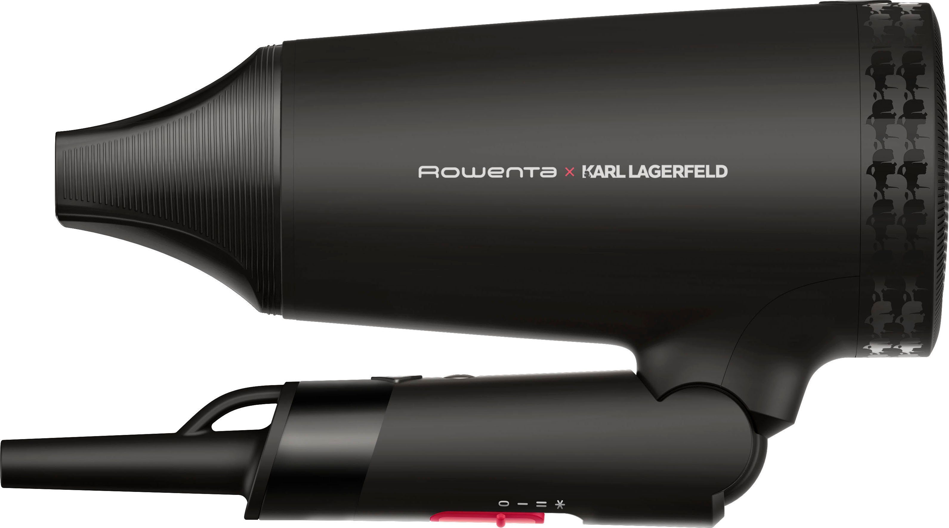 Rowenta Haardroger ROWENTA x Karl Lagerfeld CV184L Express Style haardroger compact, opvouwbaar ontwerp, perfect voor onderweg, ultralichtgewicht
