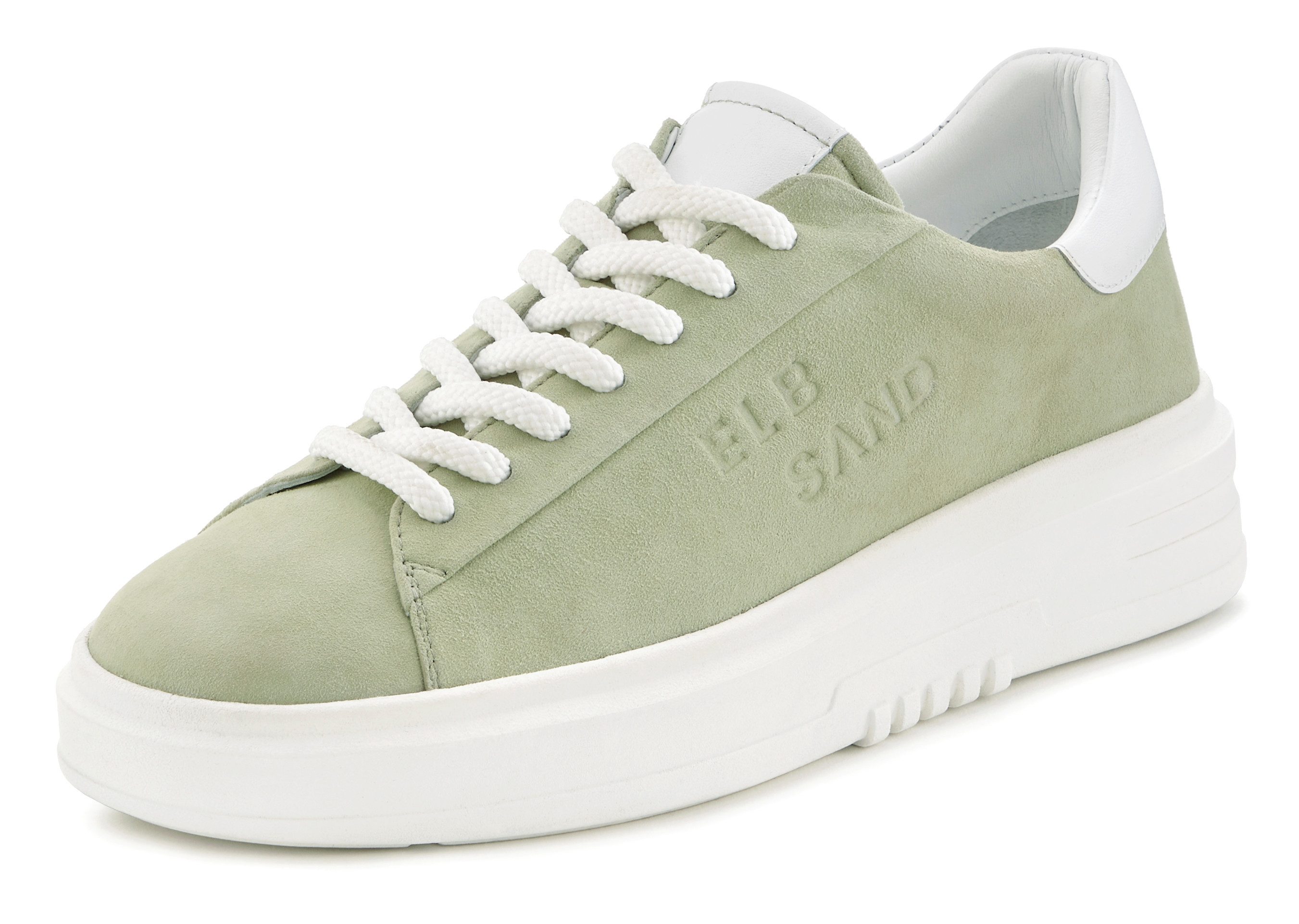 Elbsand Sneakers Veterschoen, vrijetijdsschoen van leer met modieuze plateaus zool