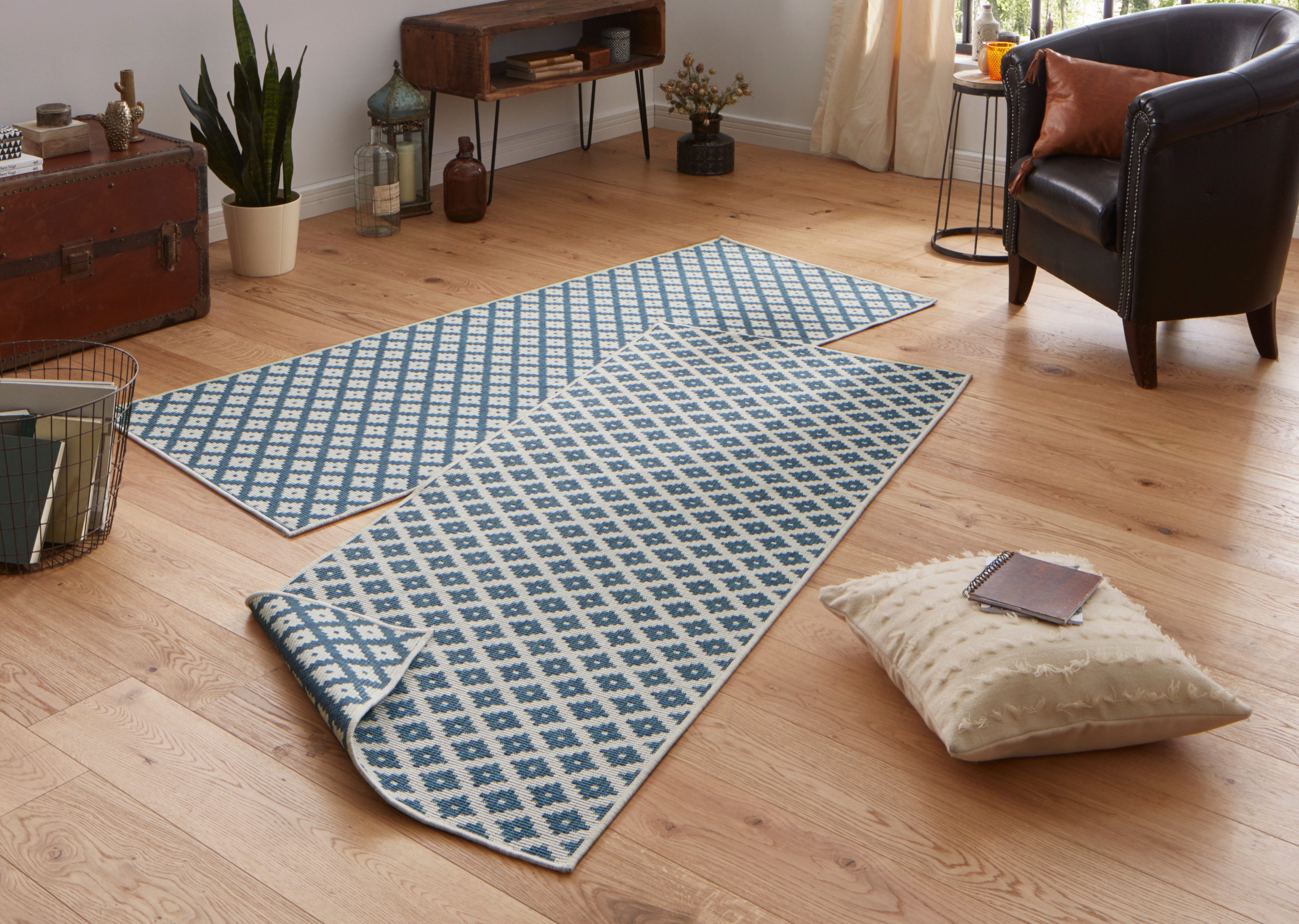 NORTHRUGS Vloerkleed Nizza omkeerbaar tapijt Binnen- en buitengebruik, weerbestendig, balkon, loper, woonkamer, waterbestendig moderne vloerkleden