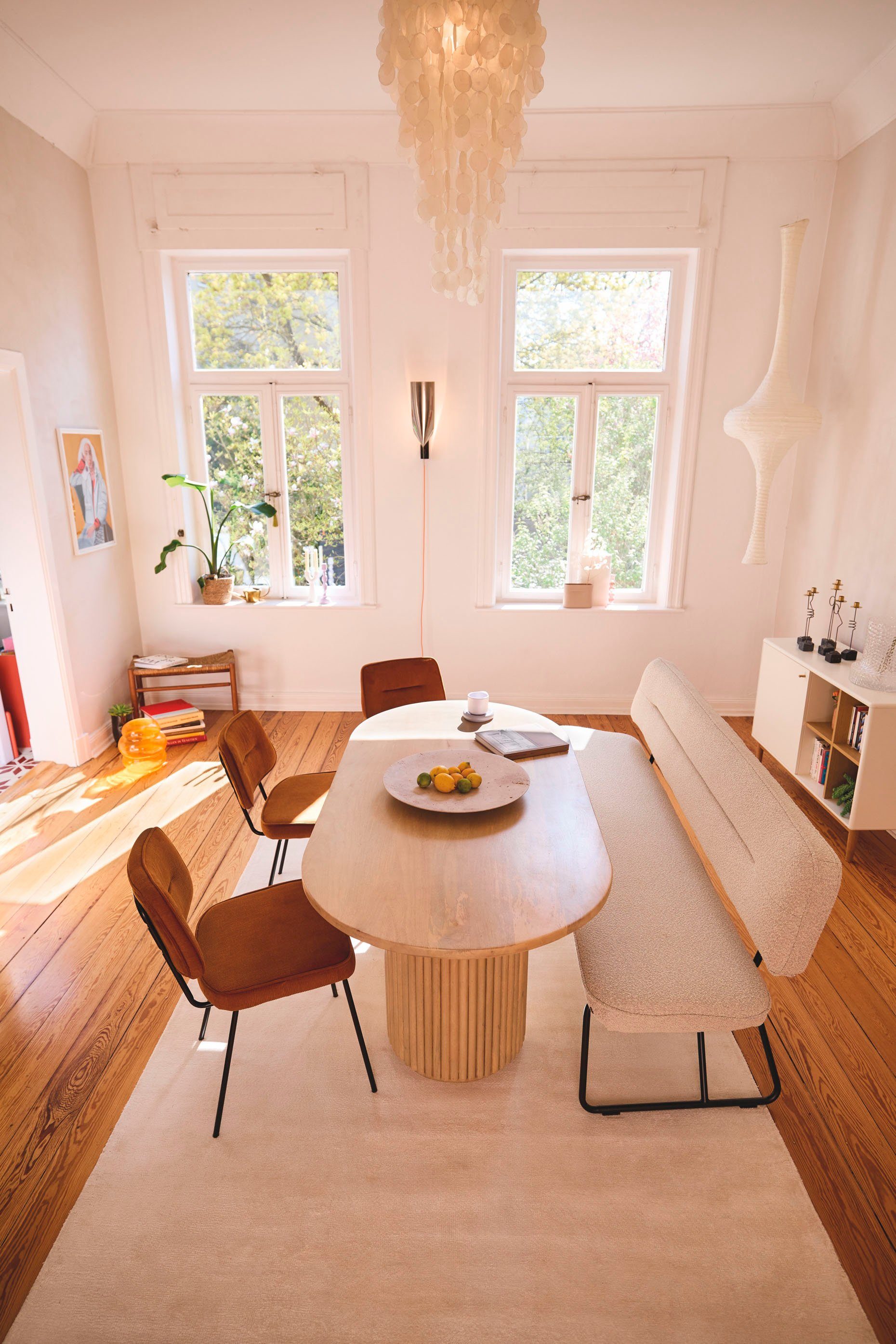 TOM TAILOR HOME Eettafel Ripped met tafelpoten in extravagante ribbel-look