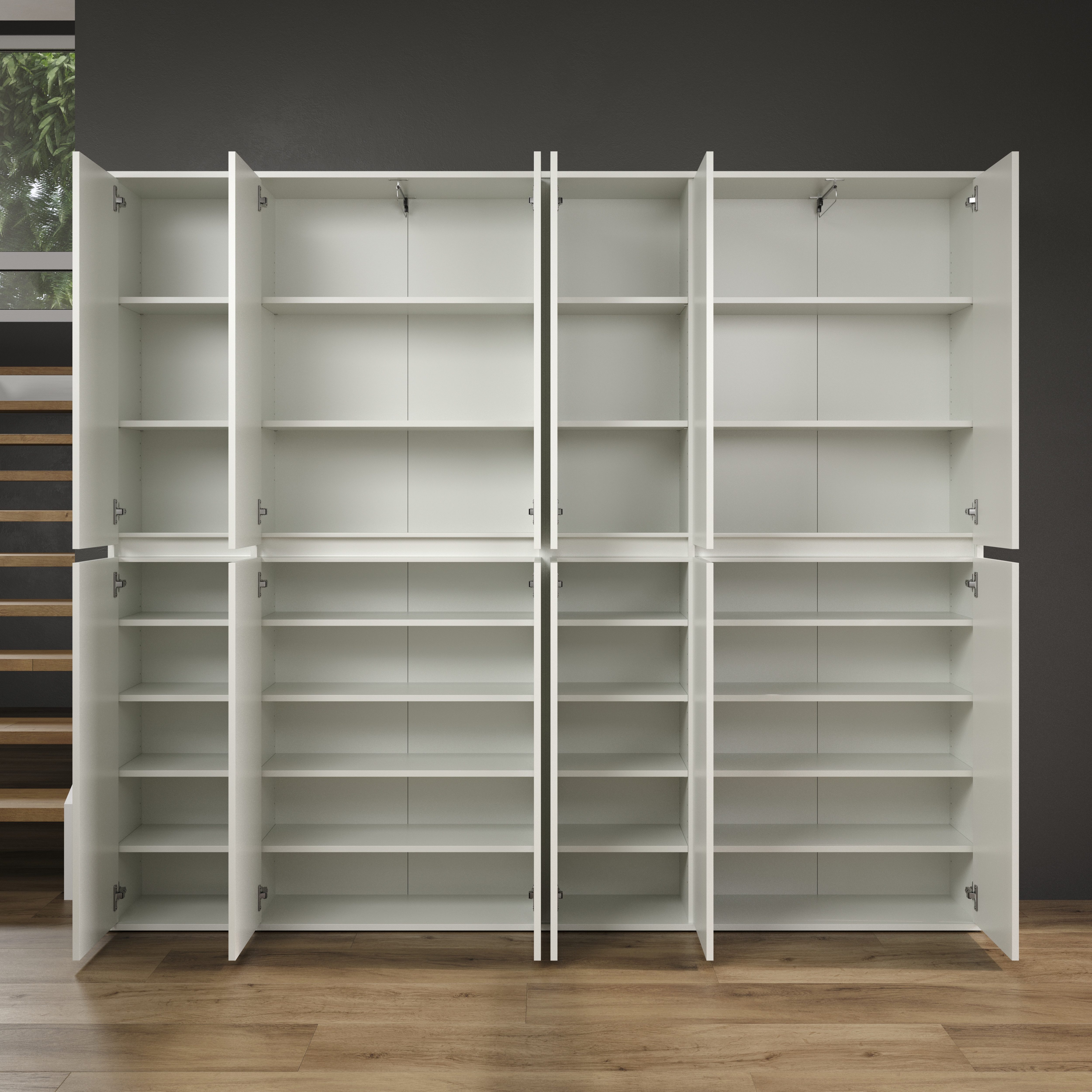INOSIGN Halmeubelset NOVARA Garderobekasten met in totaal 32 vakken - (B/D/H) 222/34/191 cm (complete set, 2-delig)