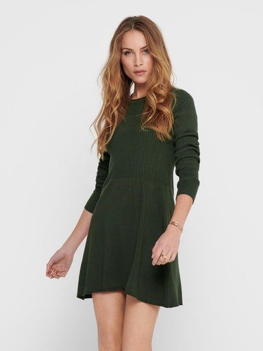 Only Gebreide jurk ONLALMA L/S O-NECK DRESS KNT NOOS