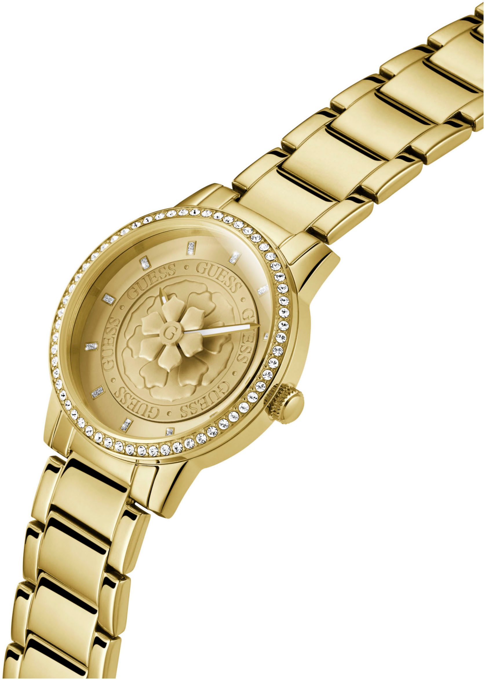 Guess Kwartshorloge Petal Horloge, dameshorloge, kristallen, mineraalglas, stalen band