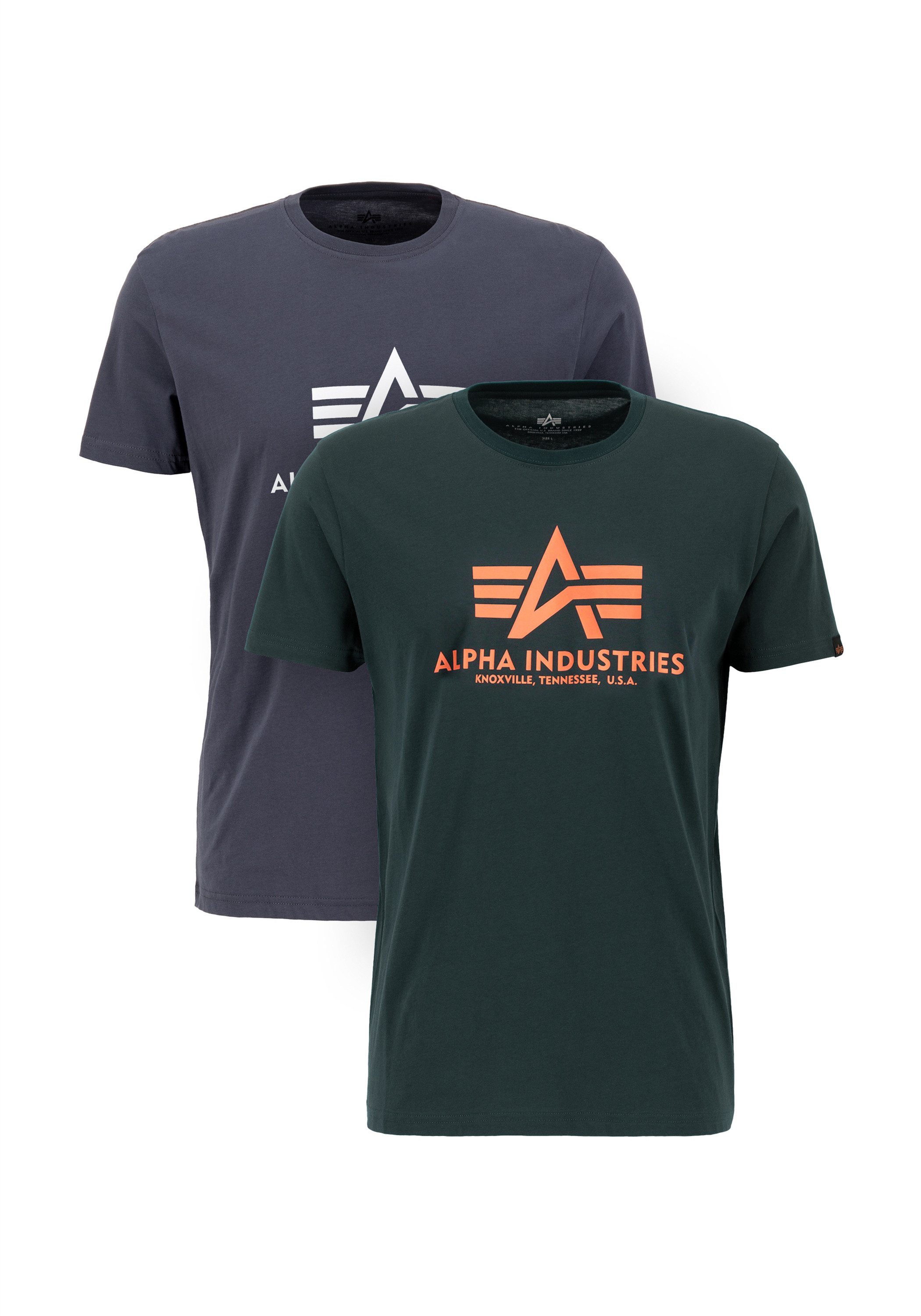 Alpha Industries T-shirt Alpha Industries Mannen - T-shirts Basis T-shirt 2-pack heren t-shirts maat S zwart
