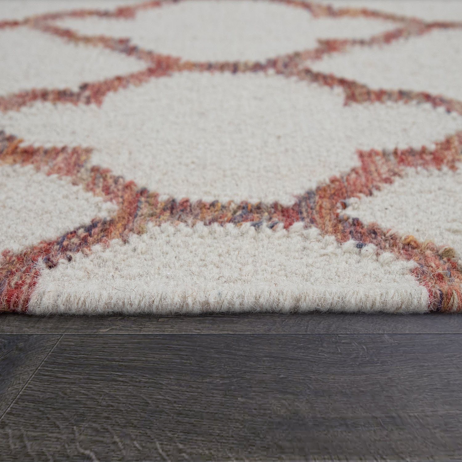 Paco Home Wollen kleed Kenitra 503 Handgeweven vloerkleed, platweefsel, zuivere wol, met de hand geweven, met franje