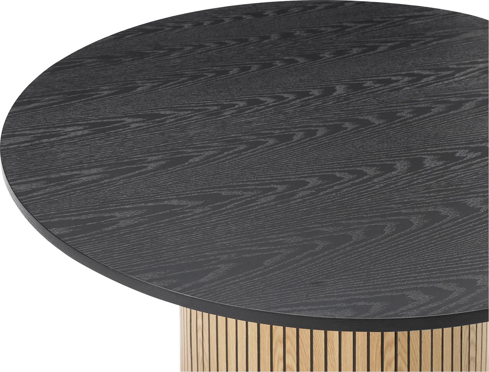 SalesFever Eettafel met geribbelde voet van eikenfineer