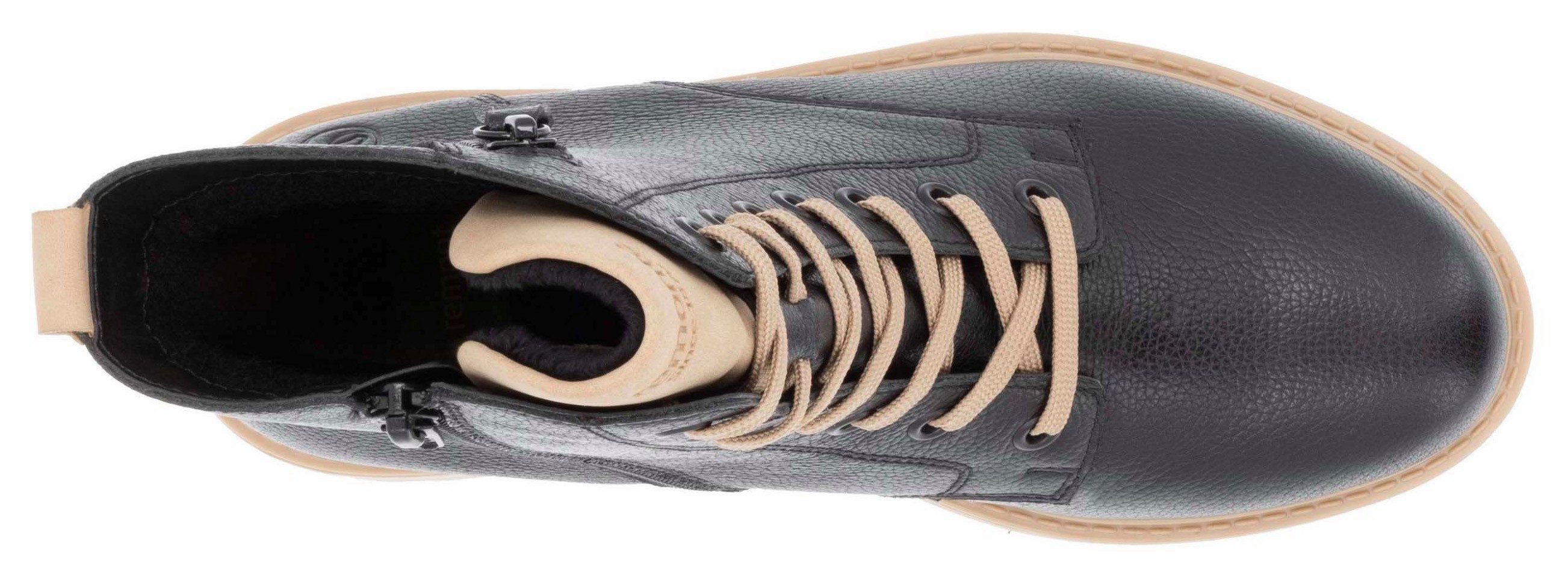 Remonte Winterlaarzen hakken, winter-enkellaars, veterschoenen met decoratieve ritssluiting