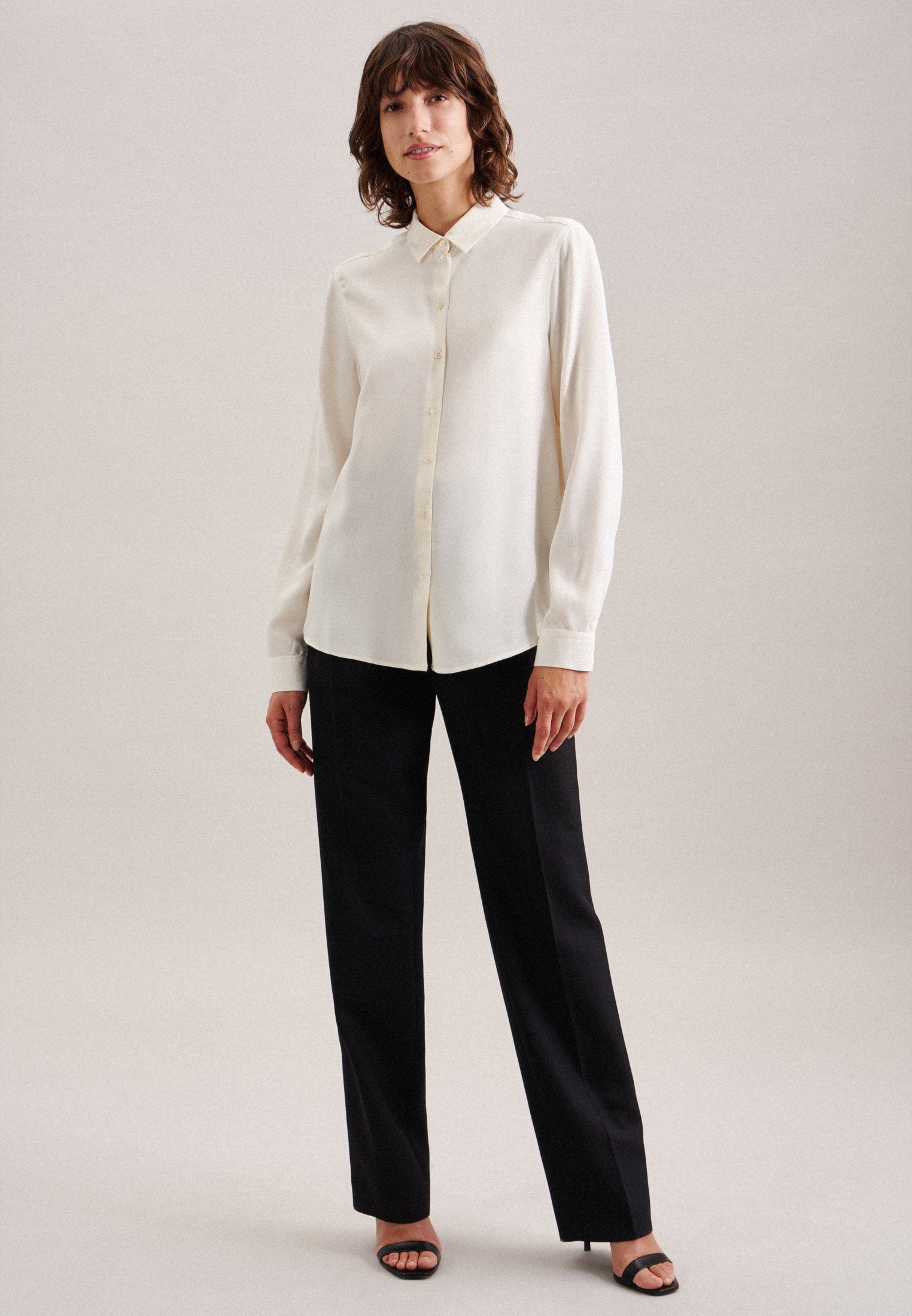 seidensticker Overhemdblouse Lange mouwen kraag uni