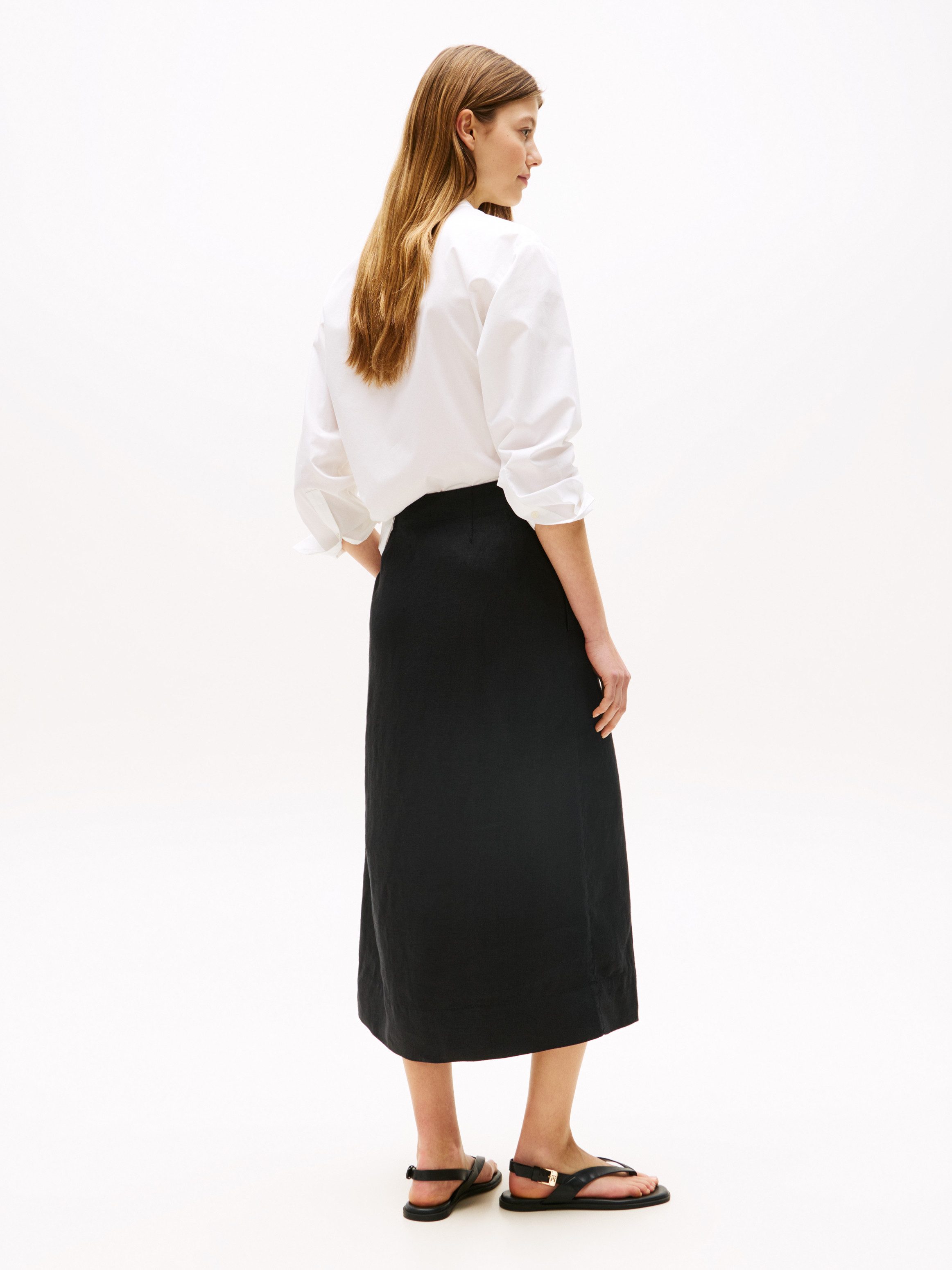 Tommy Hilfiger Wikkelrok ESS LINEN KNEE WRAP SKIRT