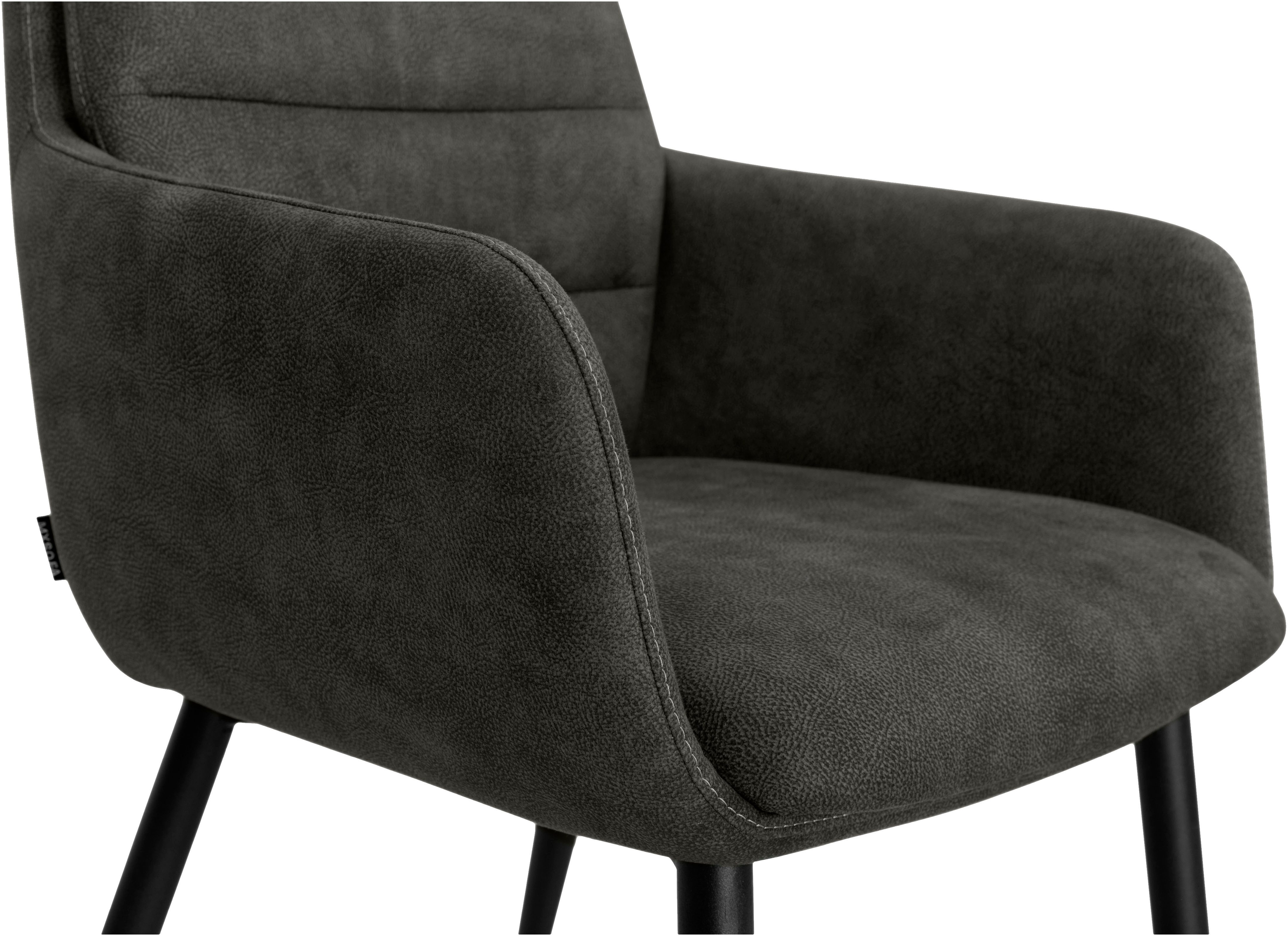 OMG Design Stoel met armleuningen Bailey Schalenstoel, eetkamerstoel, onderhoudsvriendelijke bekleding