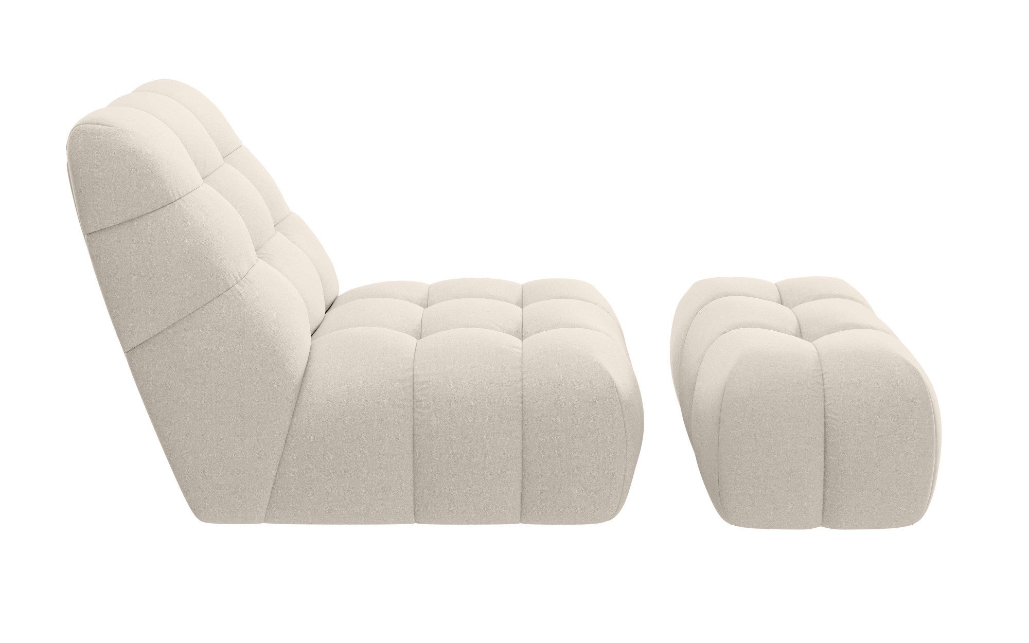 Guido Maria Kretschmer Home&Living XXL-fauteuil AURELIAN loveseat XXL met poef in set, leesstoel, relaxstoel met golfondersteuning, fijne structuur, grove structuur, velours