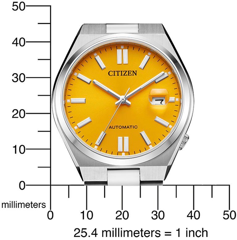 Citizen Automatisch horloge Tsuyosa Polshorloge, dameshorloge, herenhorloge, roestvrijstalen armband, saffierglas, datum