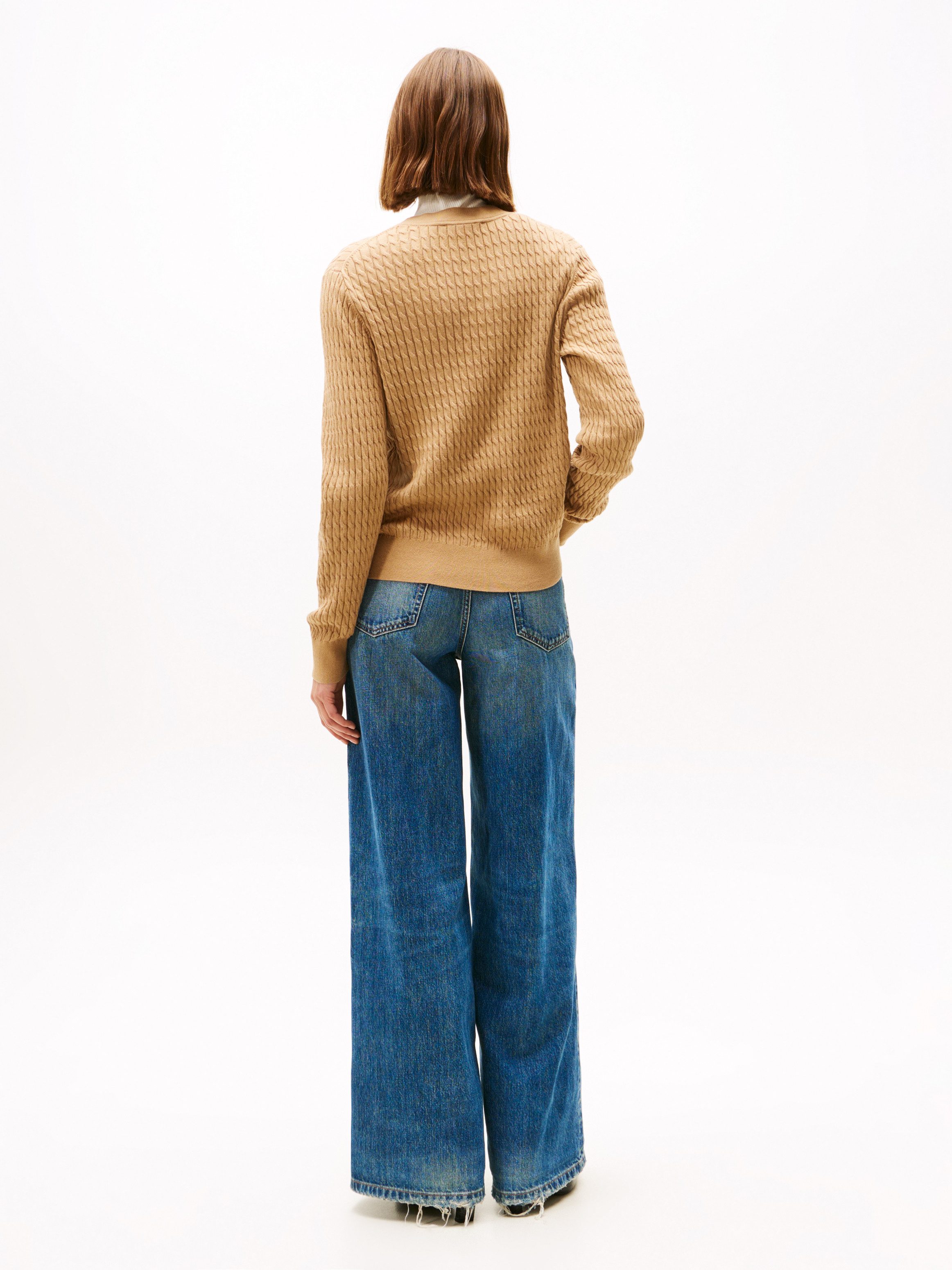 Tommy Hilfiger Trui met ronde hals CO CABLE C-NK LS SWEATER