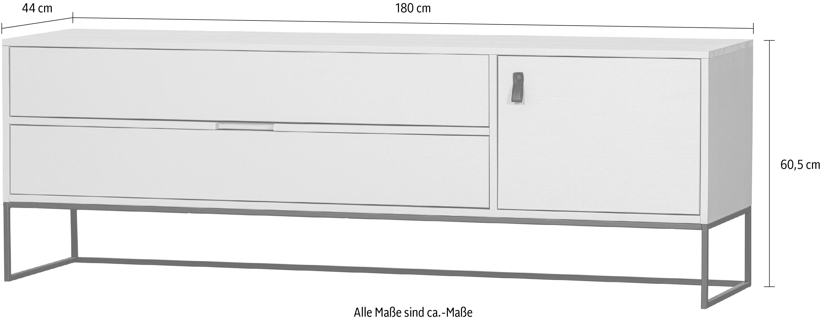 WOOOD Tv-meubel Silas TV-Lowboard Commode, 2 lades en 1 deur, veel opbergruimte, breedte 120 of 180 cm