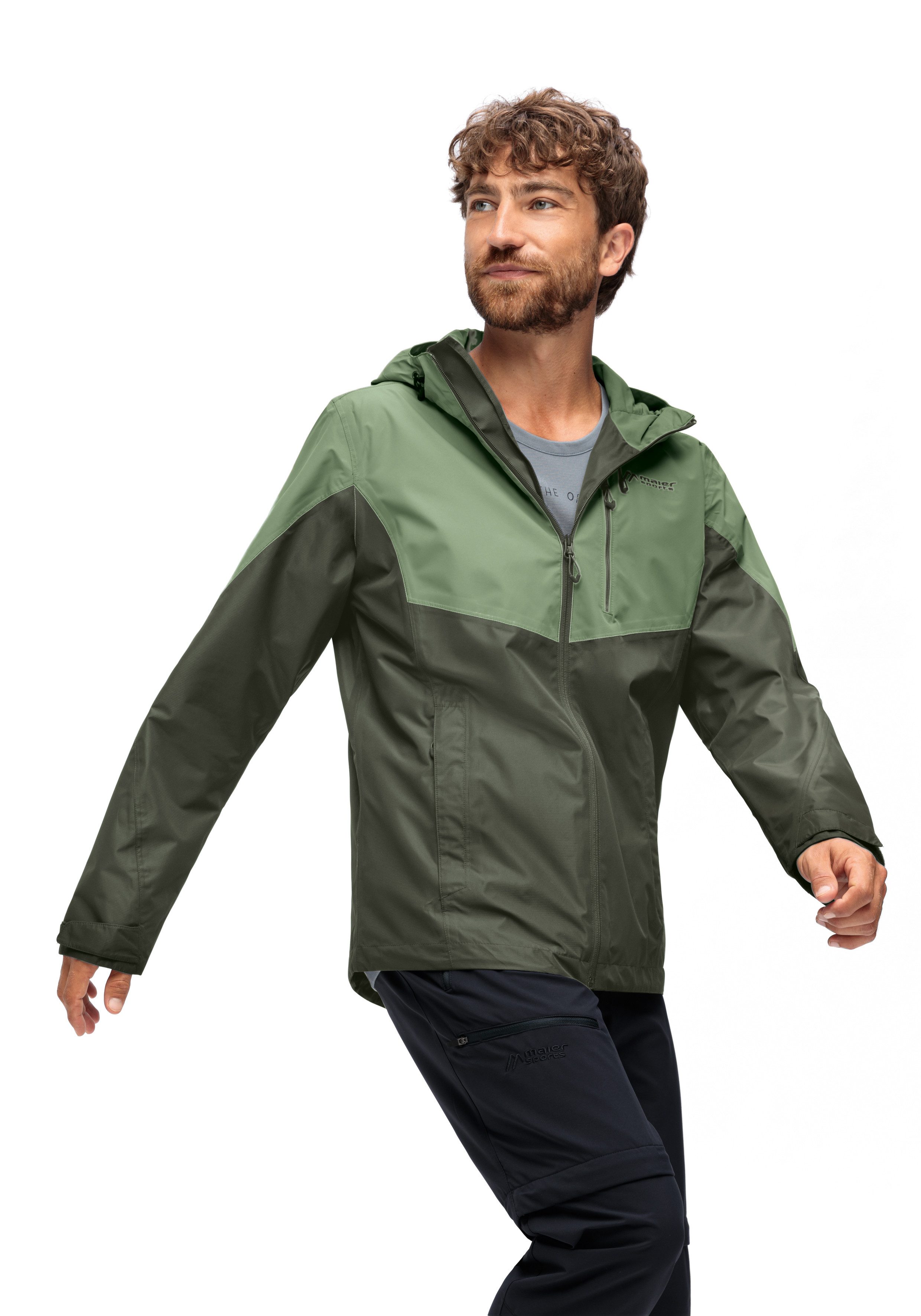 Maier Sports Outdoorjack Schlufterkopf M Heren jacke waterdicht, functionele jas met 3 buitenzakken + binnenzak