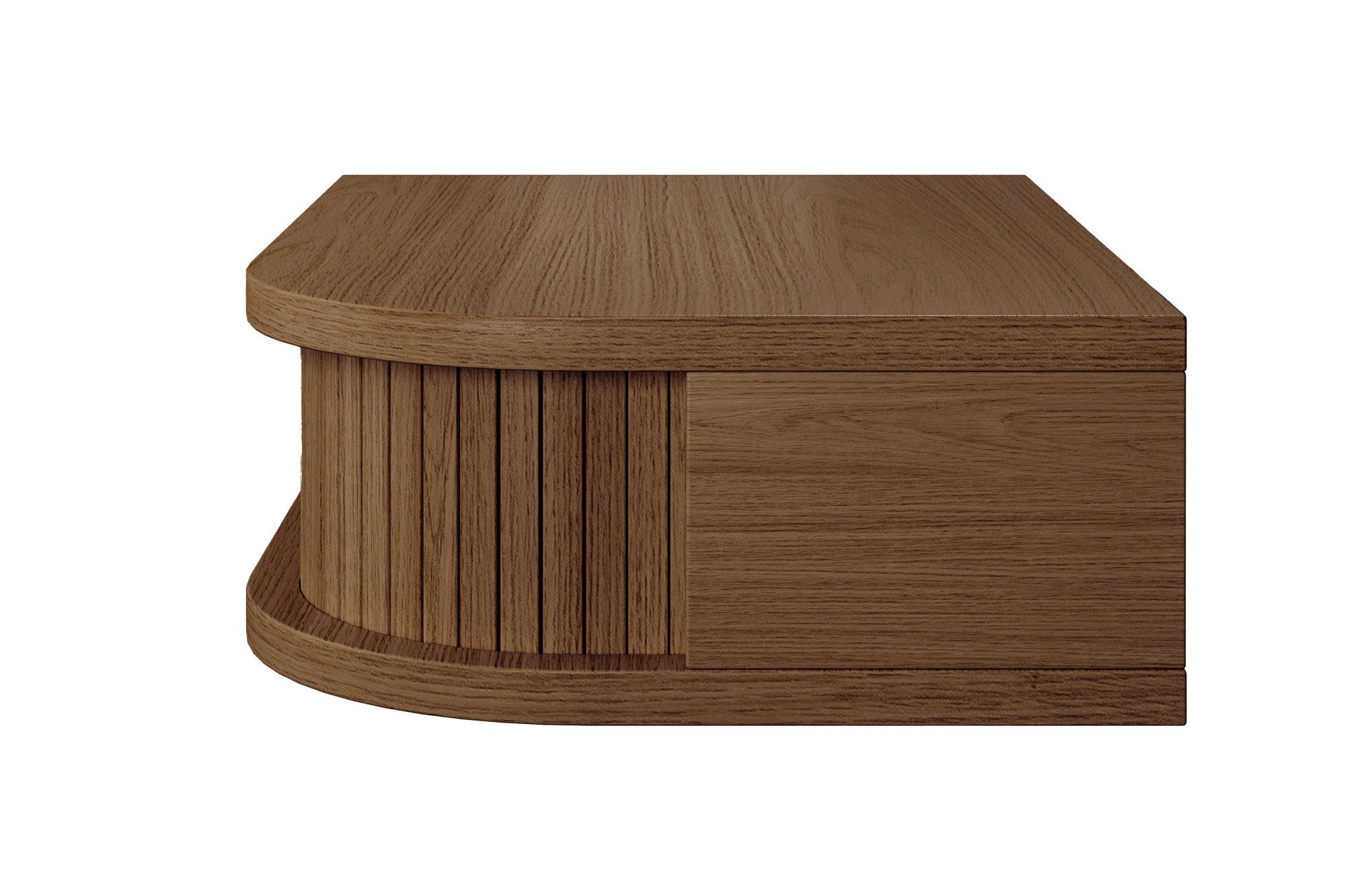Woodman Nachtkastje Farsta in 3 kleuren, met tambour schuifdeuren, met eikenhout gefineerd