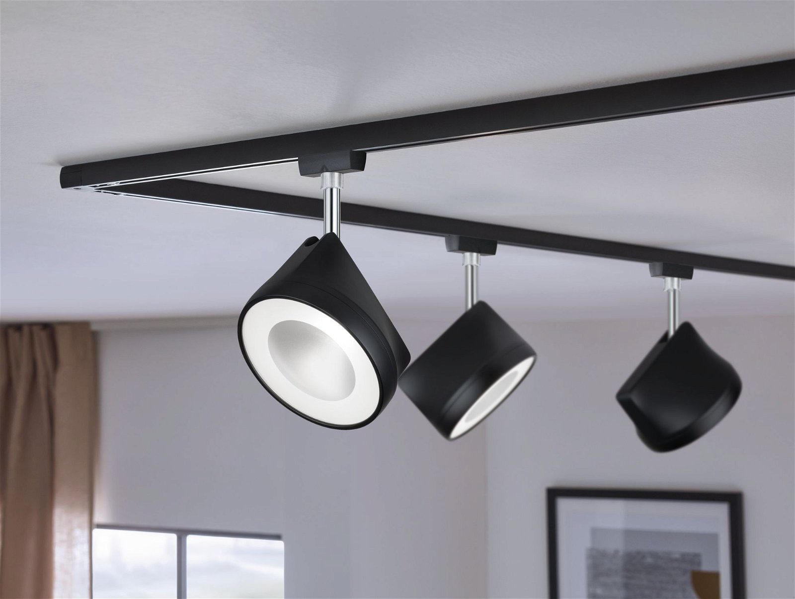 Paulmann Railsysteem-lampen URail rail spot Arena 860lm 14W 4000K 230V Zwart mat, Chroom (1-delig)