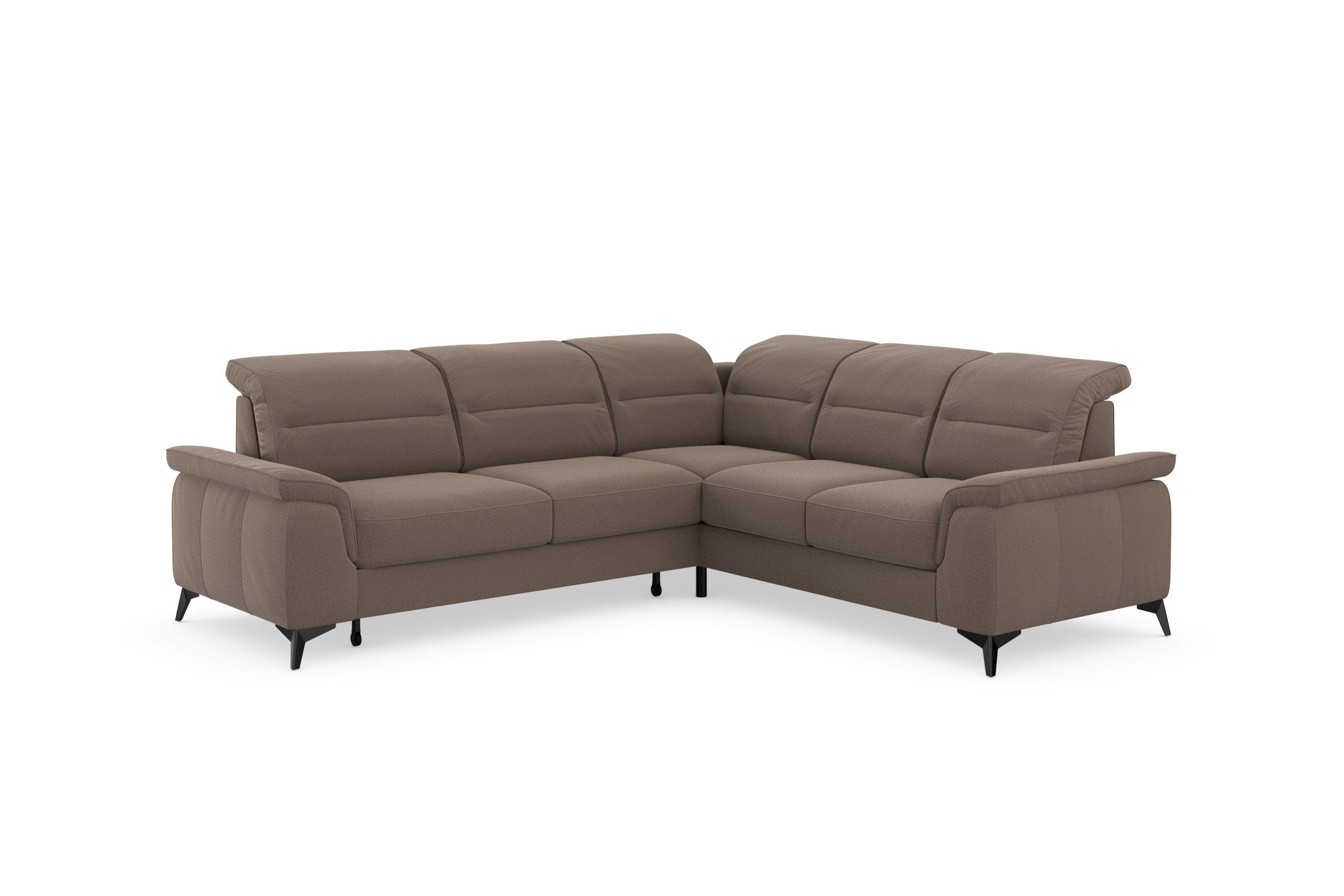 sit&more Hoekbank Sinatra L-vorm optioneel met verstelbare hoofdsteun en armleuning, metalen poten