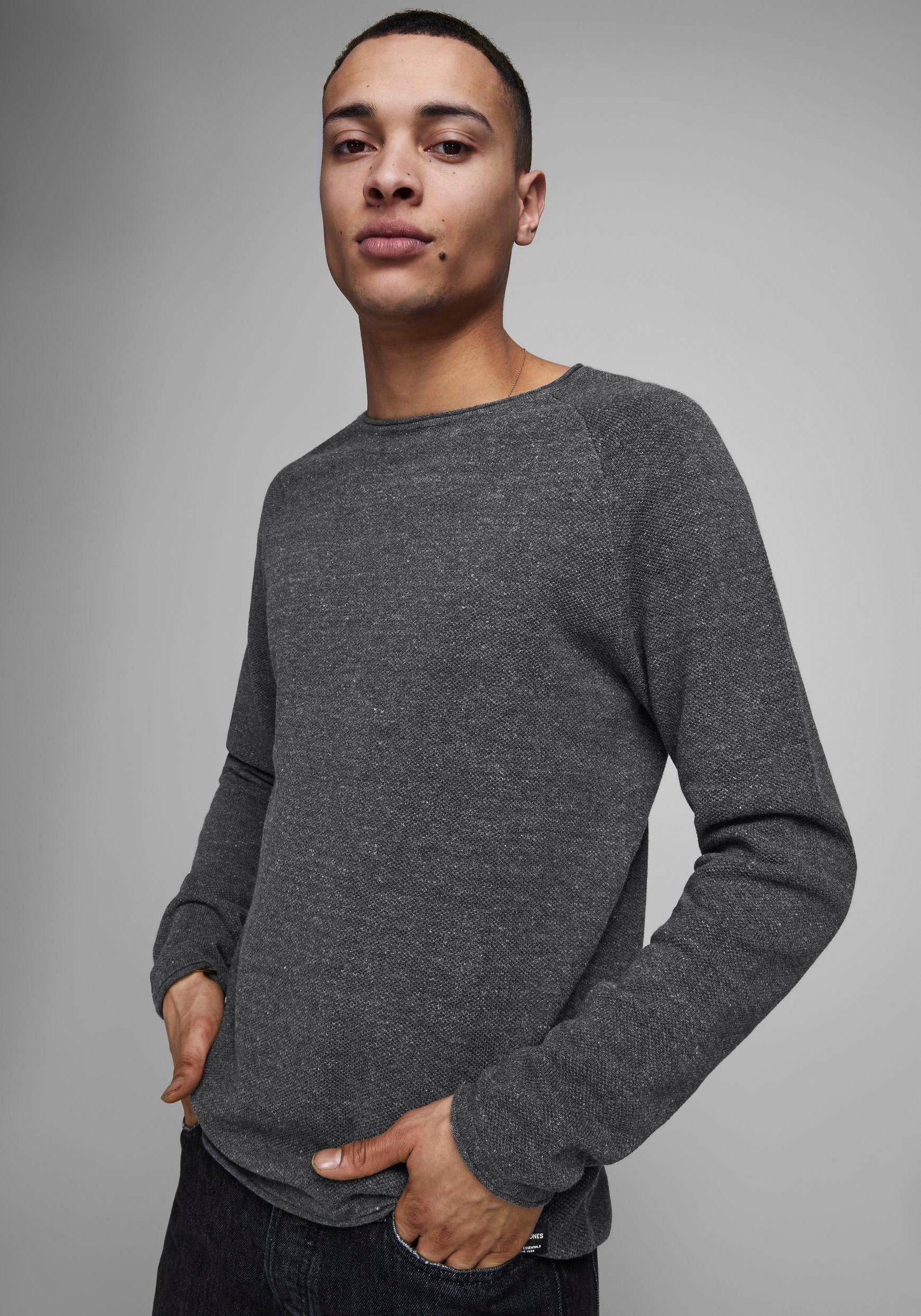 Jack & Jones Trui met ronde hals JJEHILL Effen trui met aangenaam draagcomfort