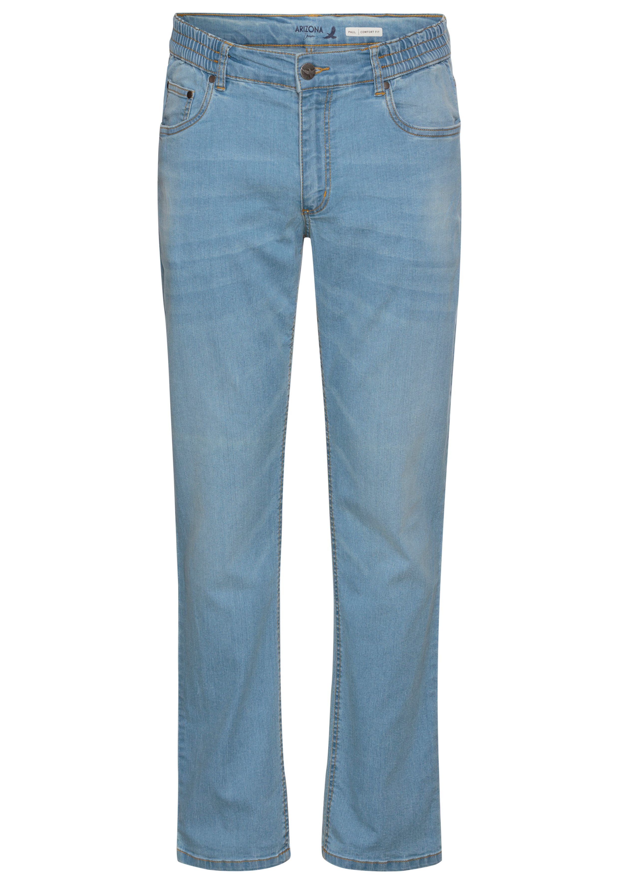 Arizona Jeans met elastische band Paul elastische tailleband, comfort-fit, rechte pijpsnit