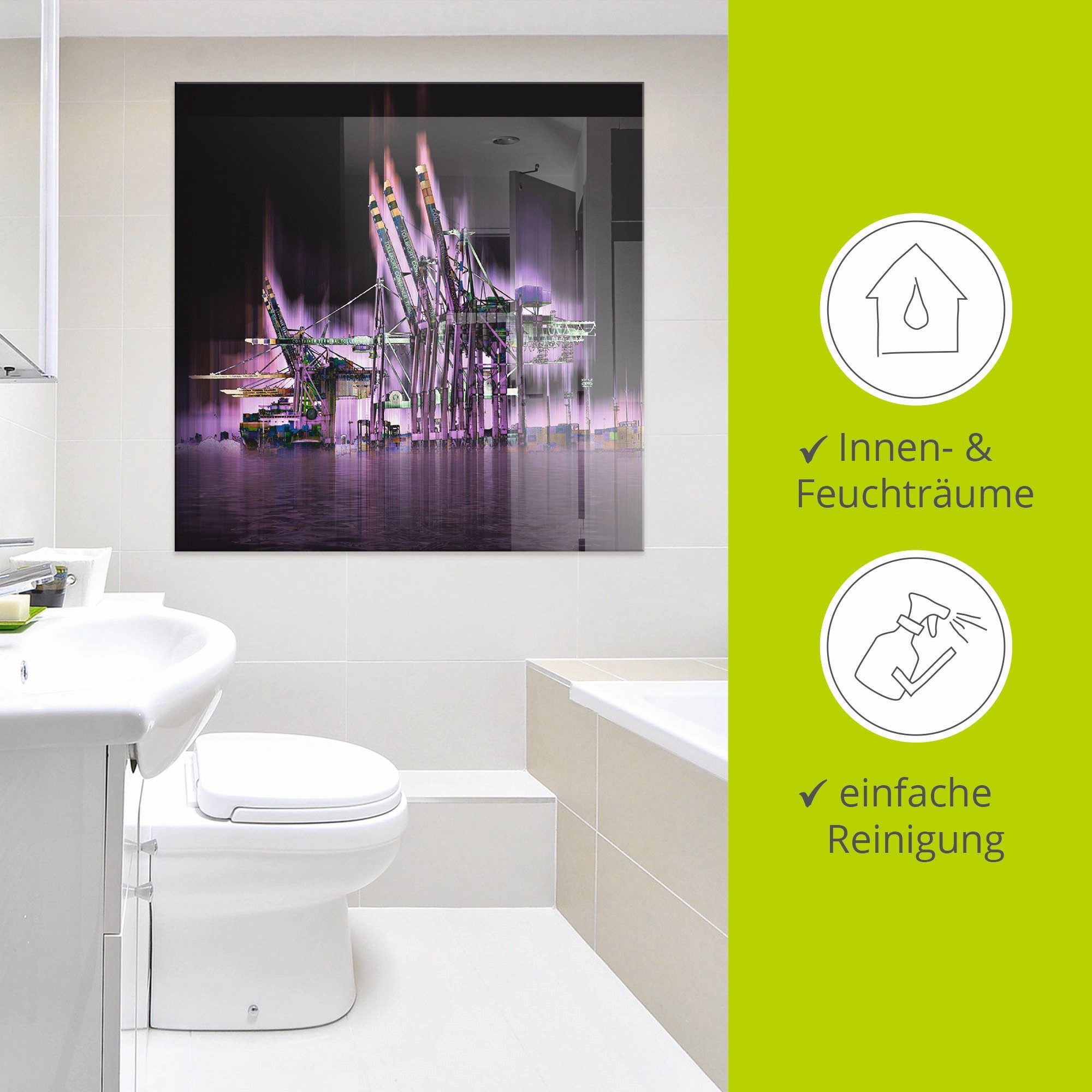 Artland Print op glas Hamburg Hanzestad Collage 04