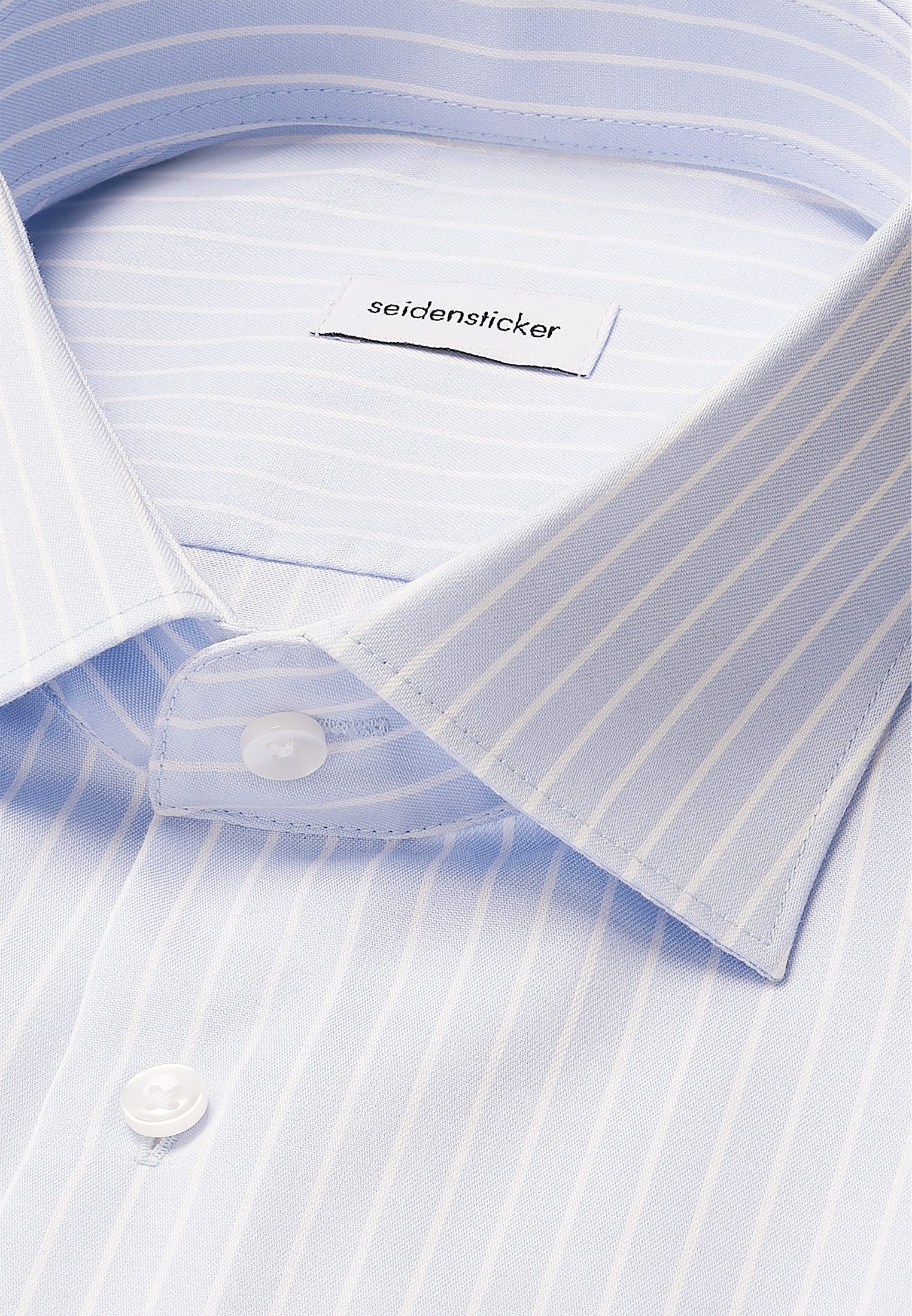 seidensticker Businessoverhemd Zwarte roos Slim 1/1 Kent kraag gestreept