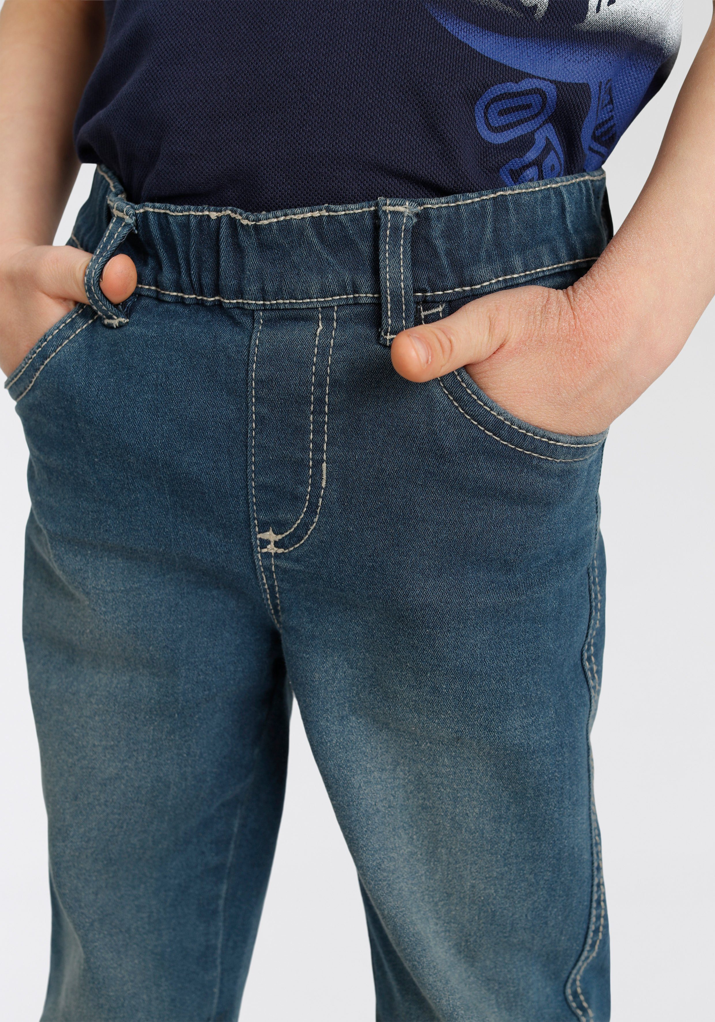 KIDSWORLD Comfortjeans , Stretch-Jeans voor kleine jongens comfortabele pasvorm, rechte pasvorm, met elastische taille
