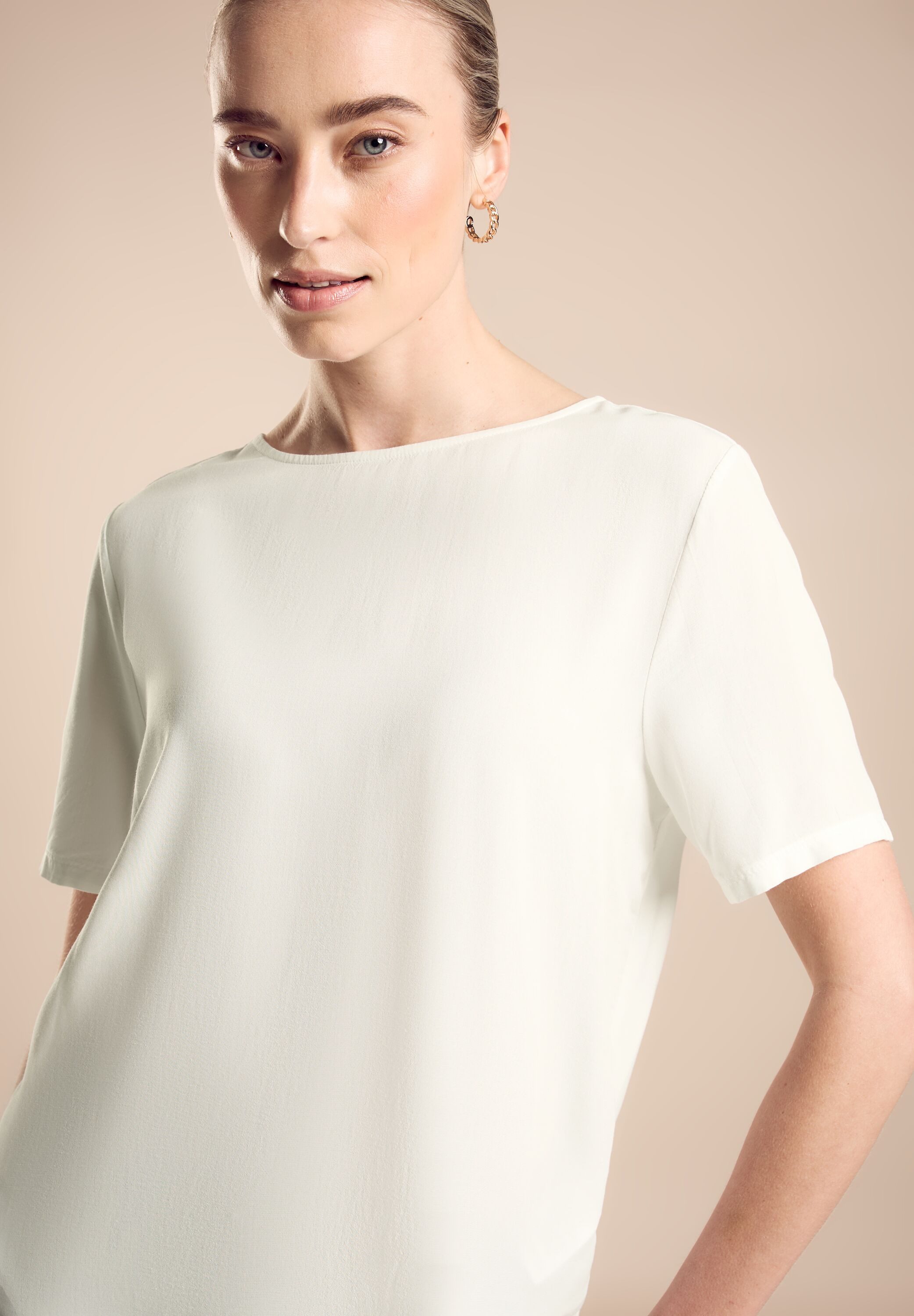 STREET ONE Shirt met ronde hals met banden op de rug