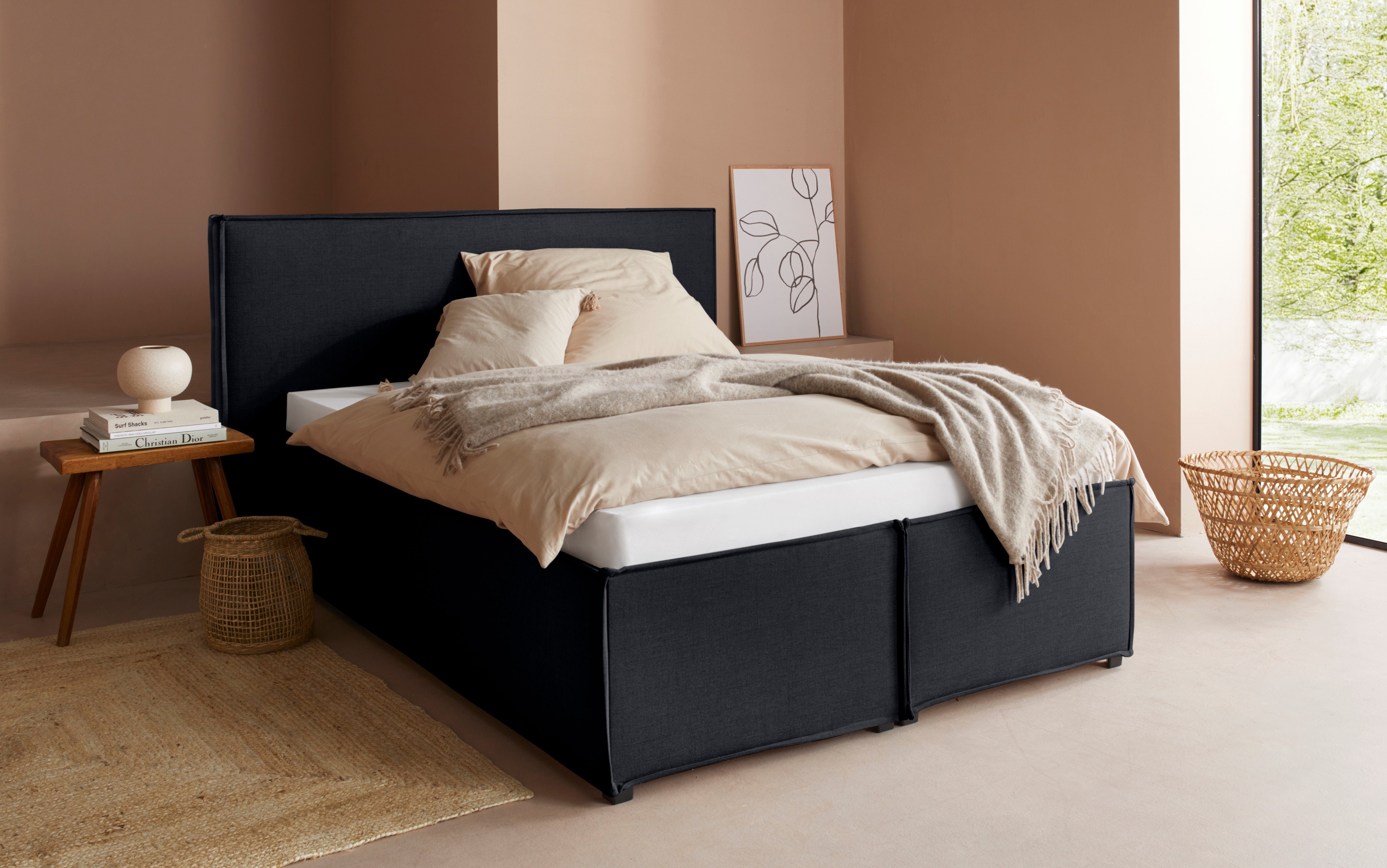 LeGer Home by Lena Gercke Bekleed ledikant Isaline incl. bedkist, naar keuze zonder matras of met 3 matrassoorten in 2 hardheden, in 4 breedten, hoofdbordhoogte 107 cm