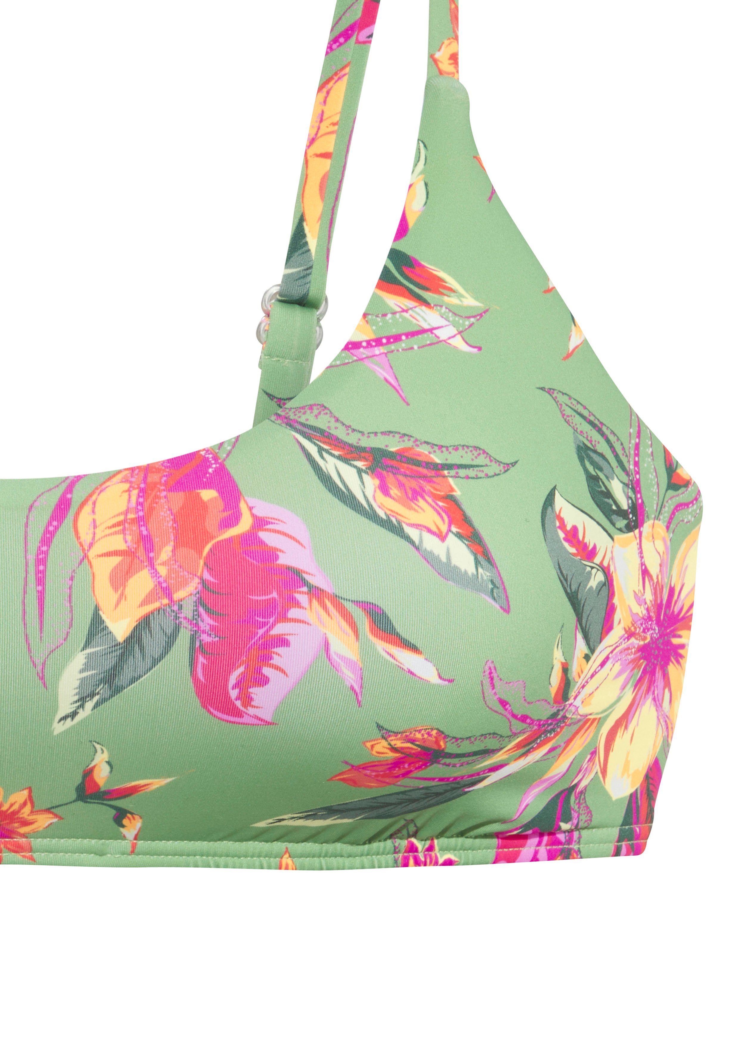 Lascana Bustierbikinitop MALIA met tropische print