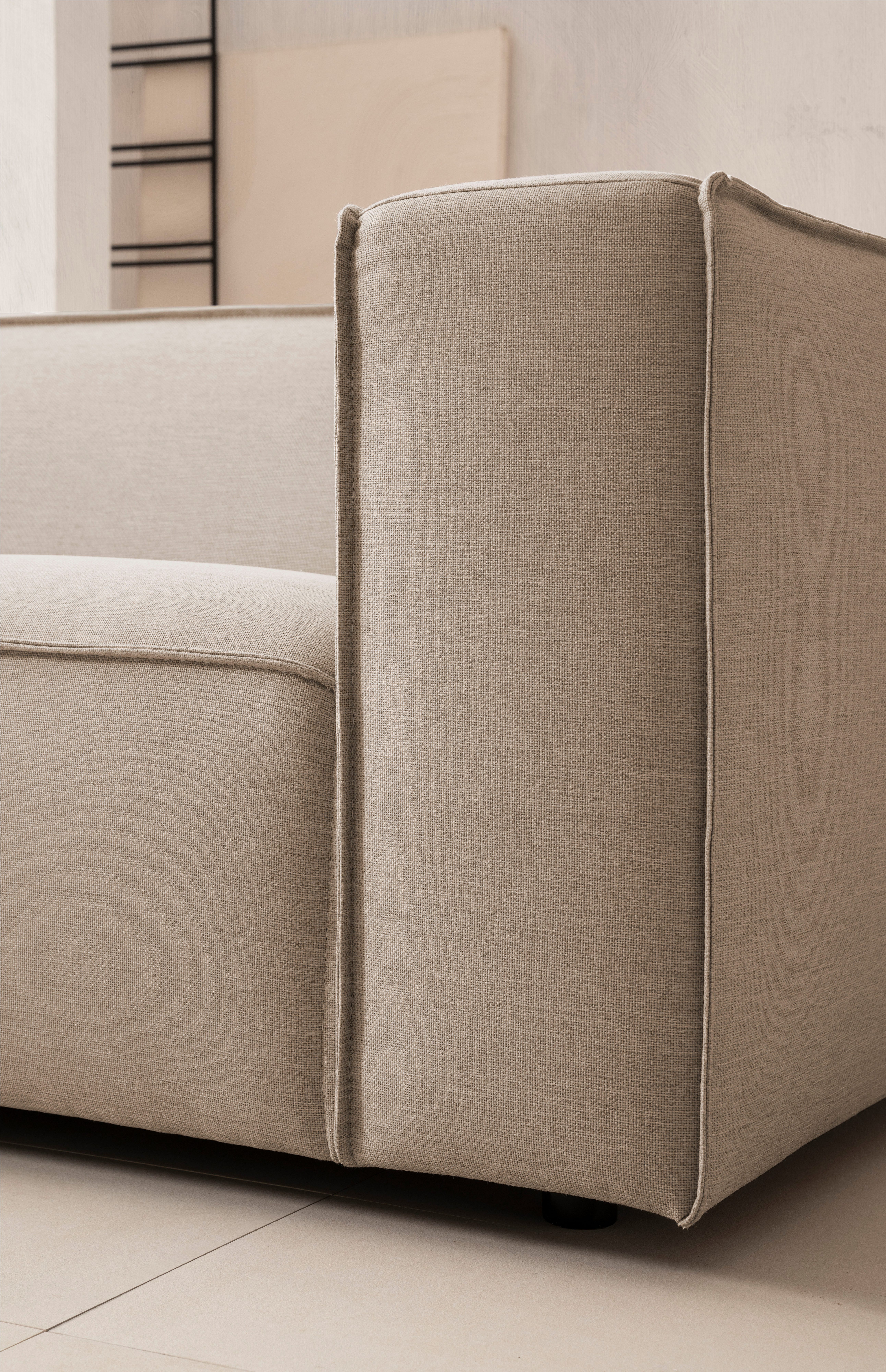 LeGer Home by Lena Gercke 3-zitsbank PIARA, bank met biesnaad, sofa in cord of linnenlook