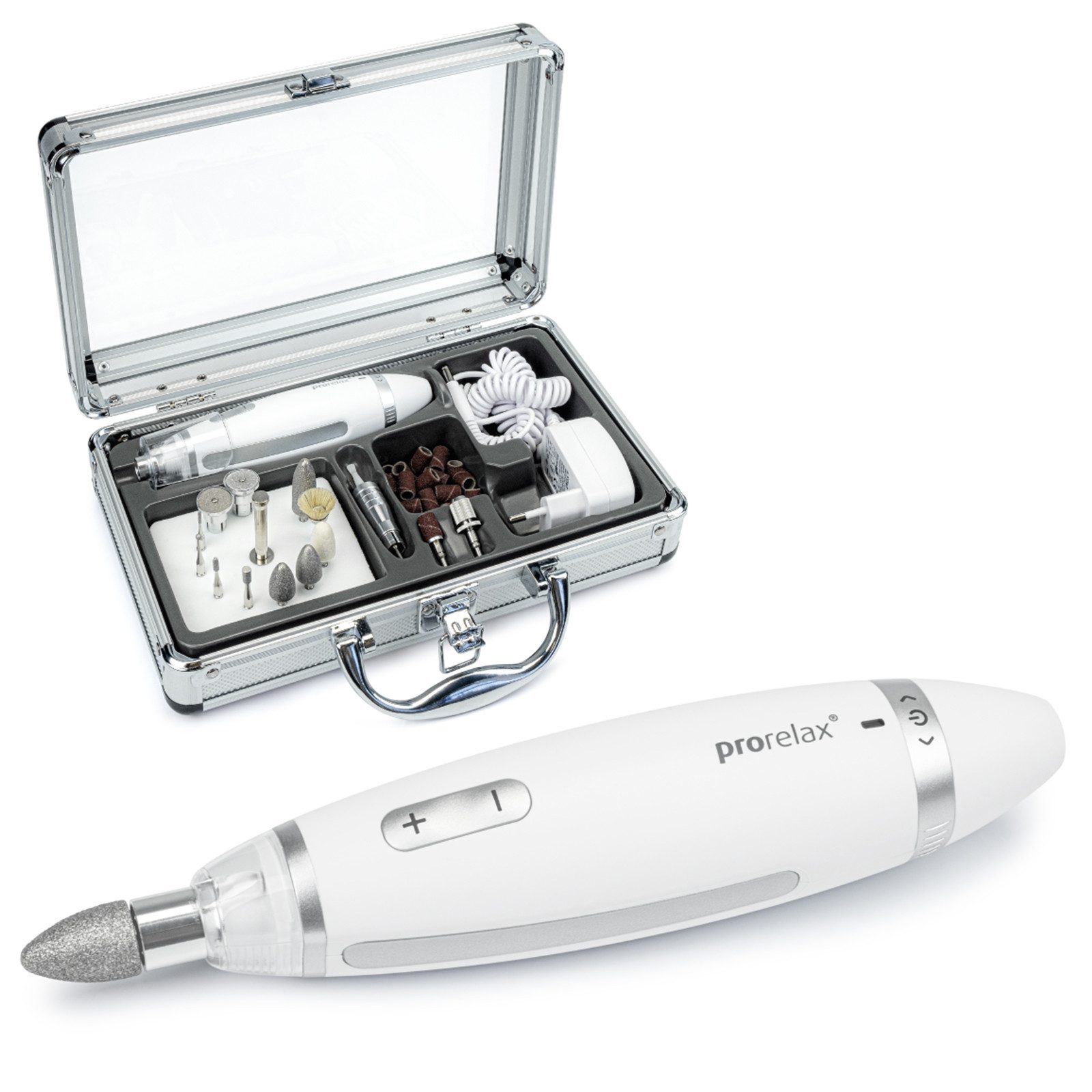 prorelax Manicure-/pedicureset 52248 Deluxe 15 opzetstukken, met aluminium koffer