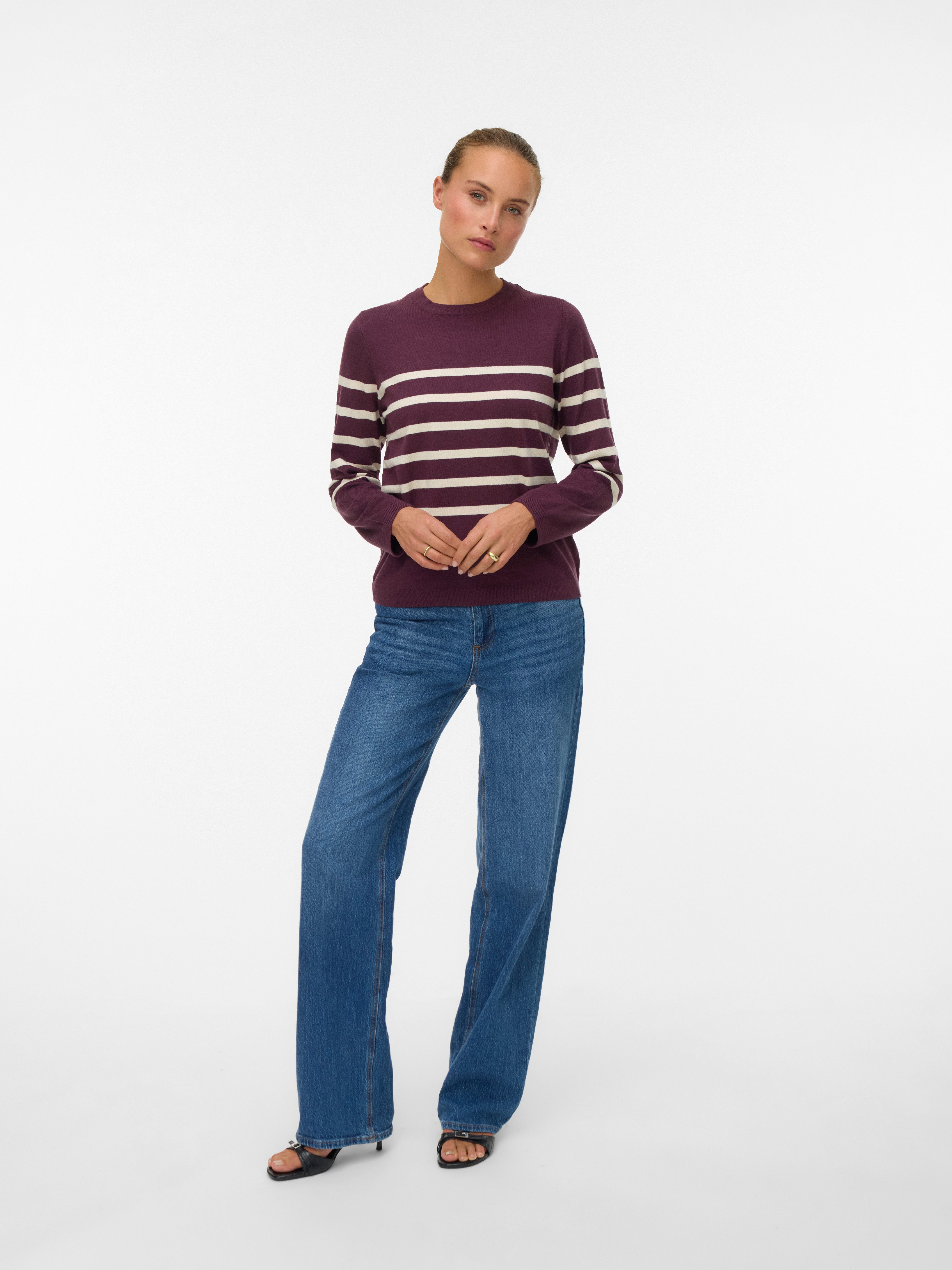 Vero Moda Trui met ronde hals VMSABA PLAIN LS O-NECK PULLOVER GA NOOS