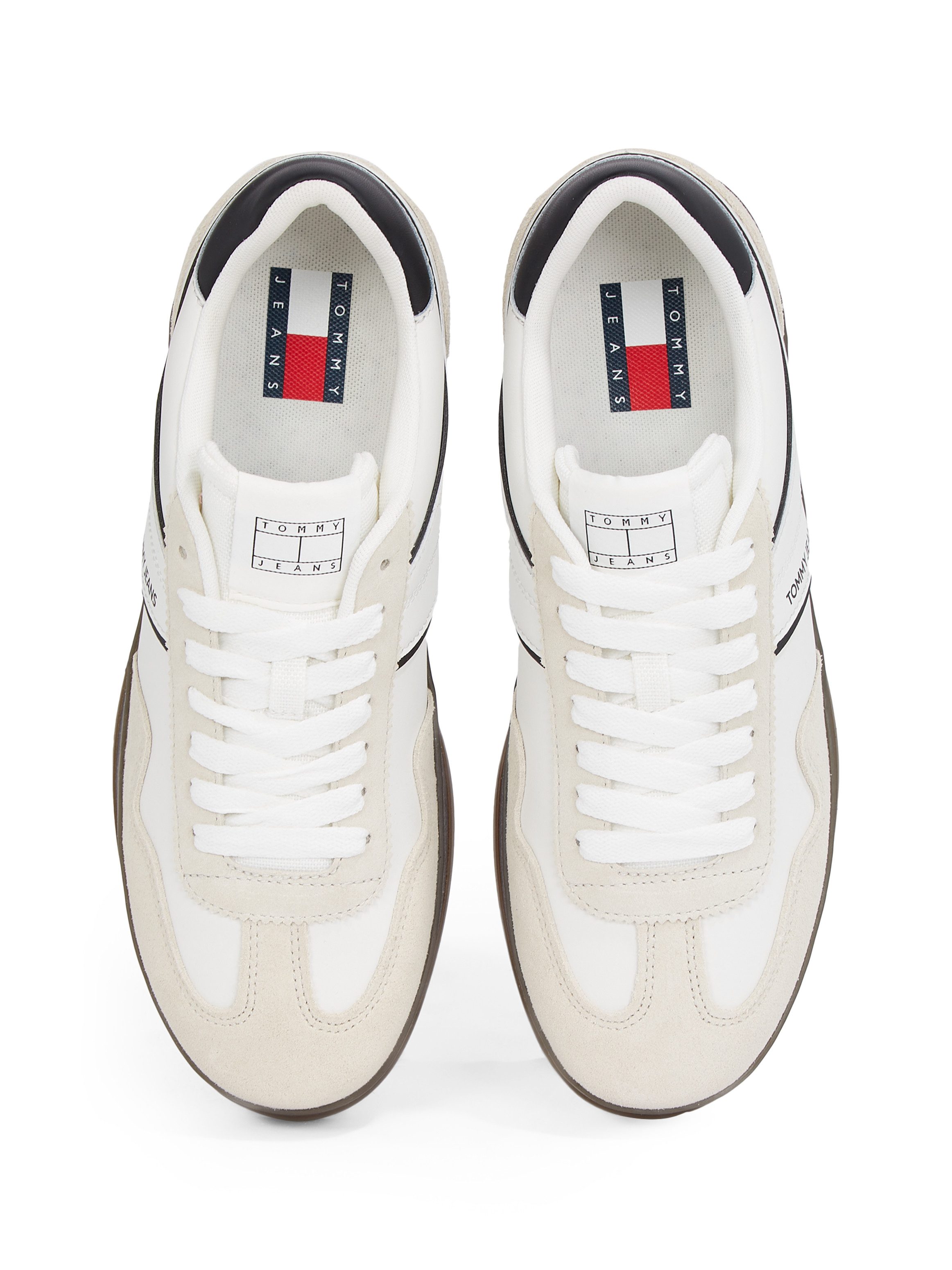 TOMMY JEANS Sneakers THE GREENWICH LEATHER vrijetijdsschoen, lage schoen, veterschoen met contrast bies