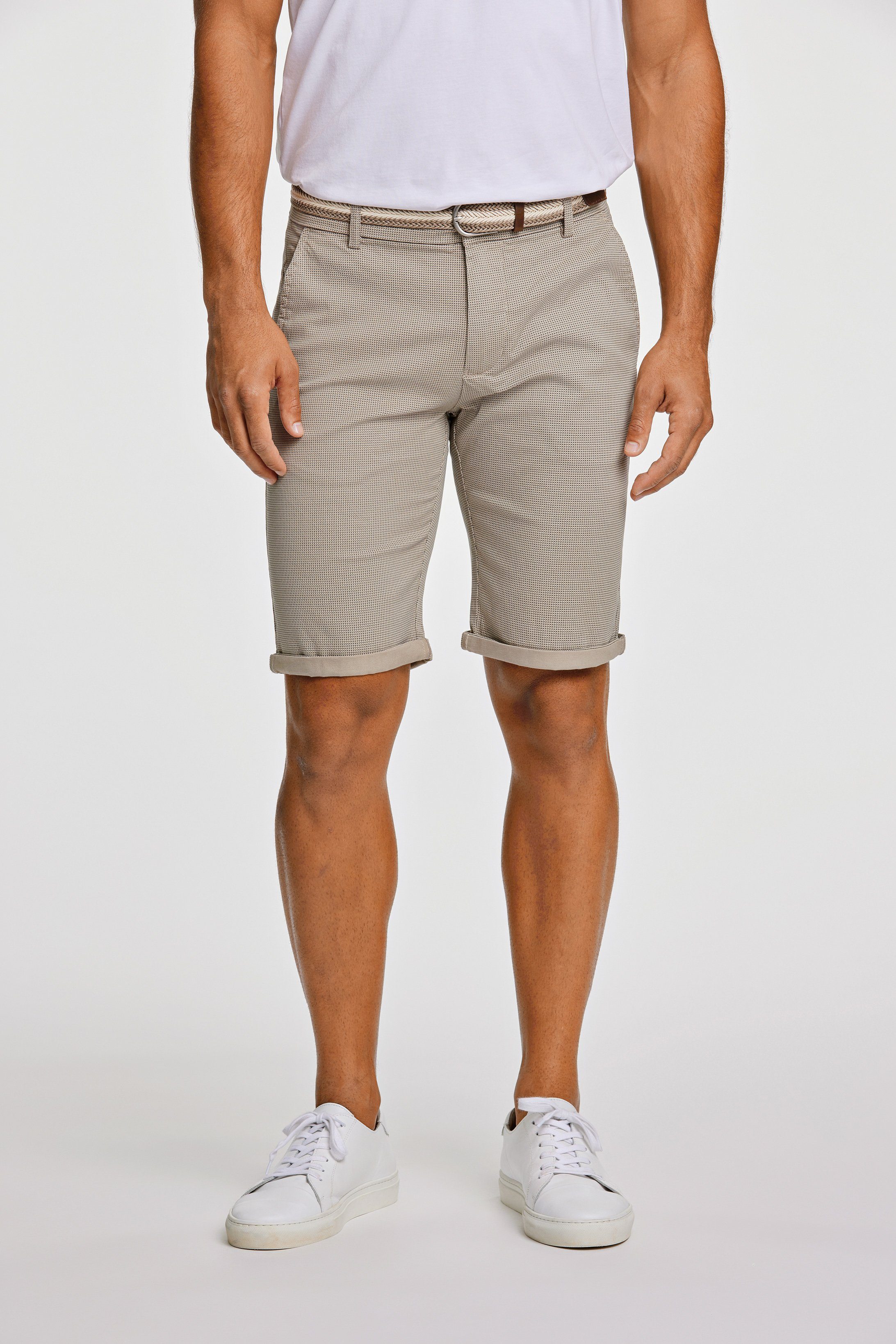 LINDBERGH Chino-short met riem (2-delig) heren bermuda broeken maat XXL bruin
