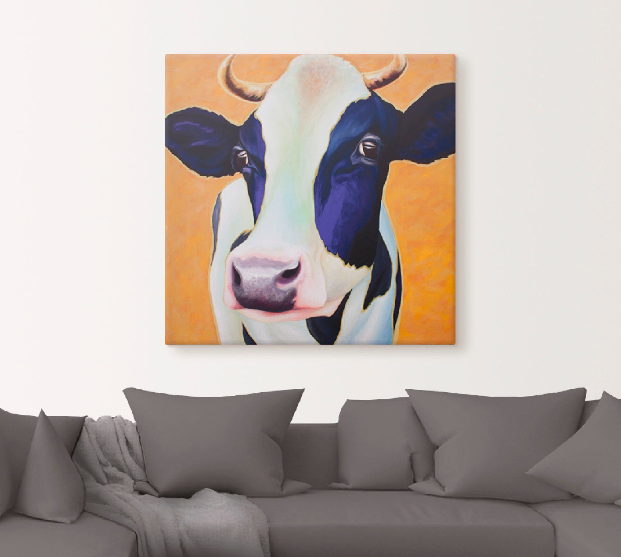 Artland Artprint Koe Angelika als artprint op linnen, muursticker of poster in verschillende maten