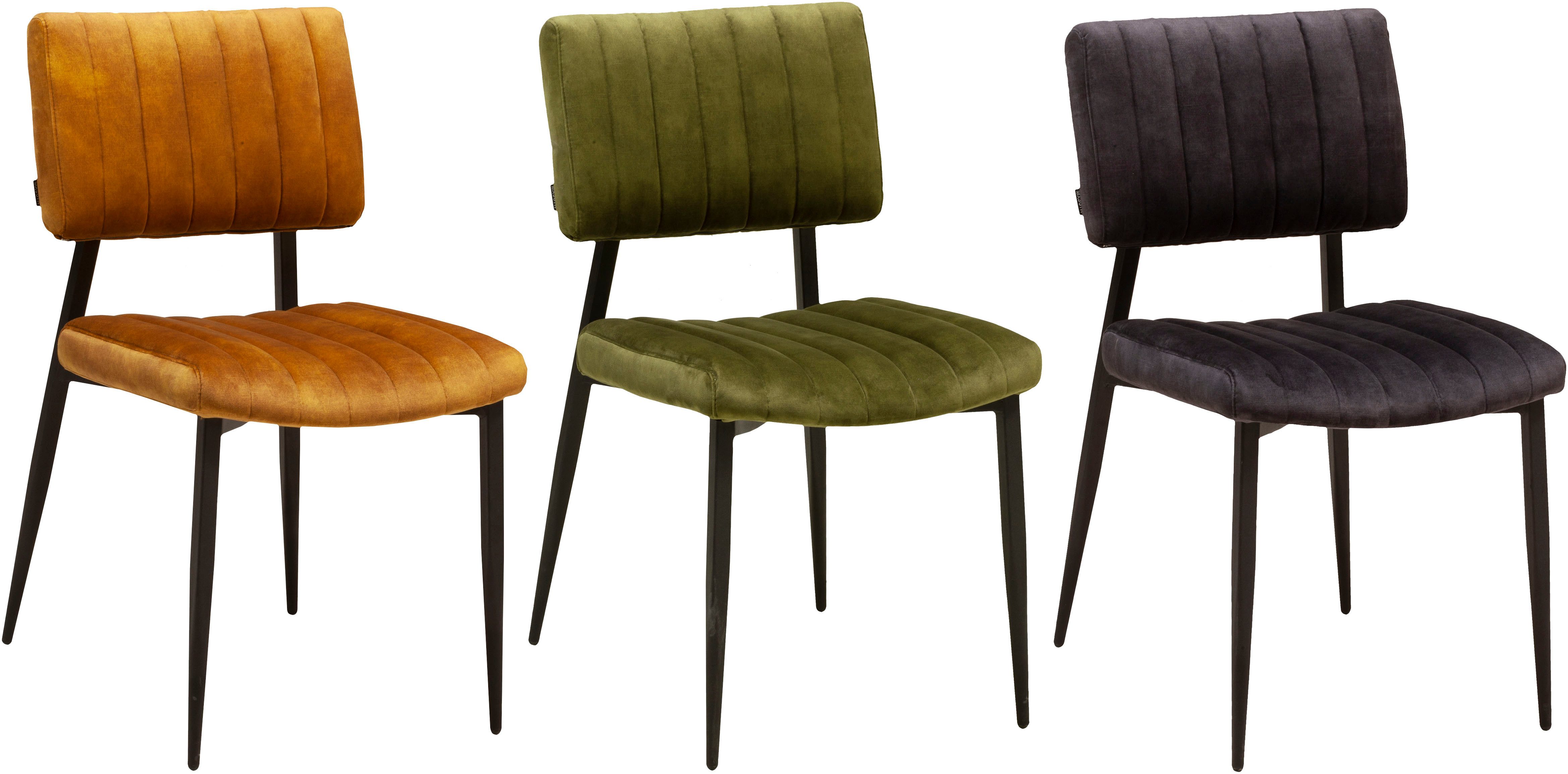 OMG Design Eetkamerstoel Ivan onderhoudsvriendelijk velvet bekleding, keukenstoel (set)