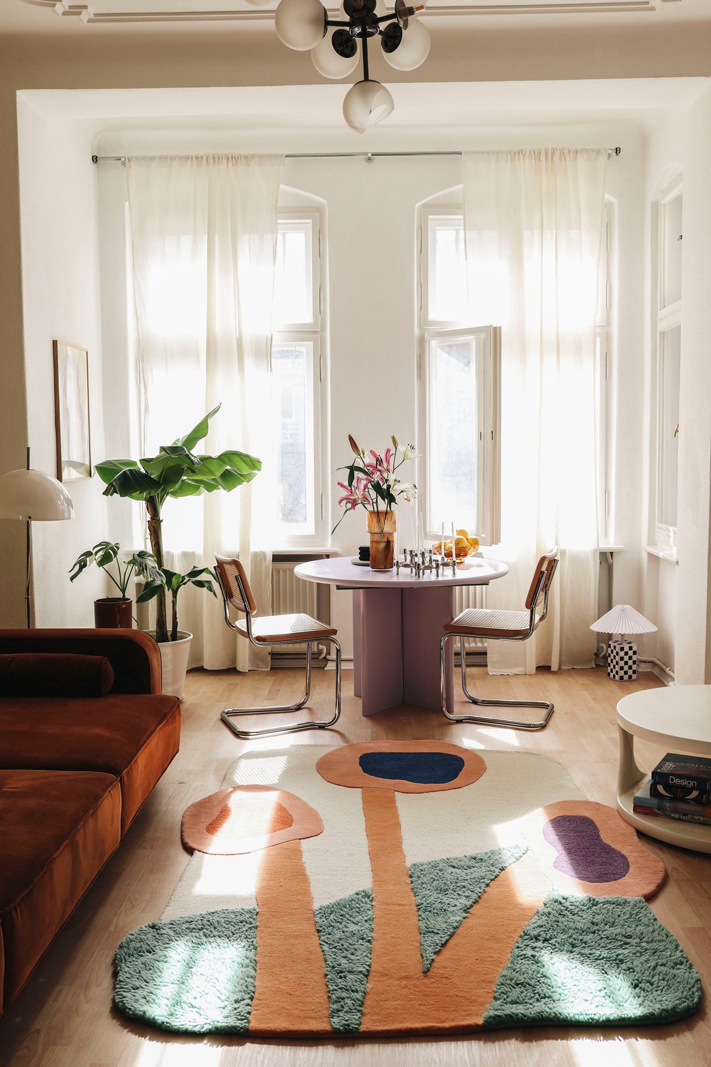 TOM TAILOR HOME Design-vloerkleed Bings Colorful Poppy Kortpolig, 100% wol, modern design, abstracte bloemen