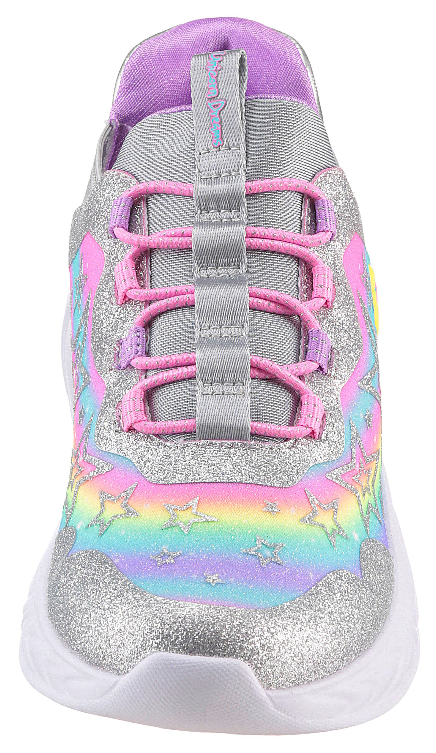 Skechers Slip-on sneakers UNICORN DREAMS LIGHTS , glitter-blink schoen om in te glijden, maat sjabloon om te downloaden