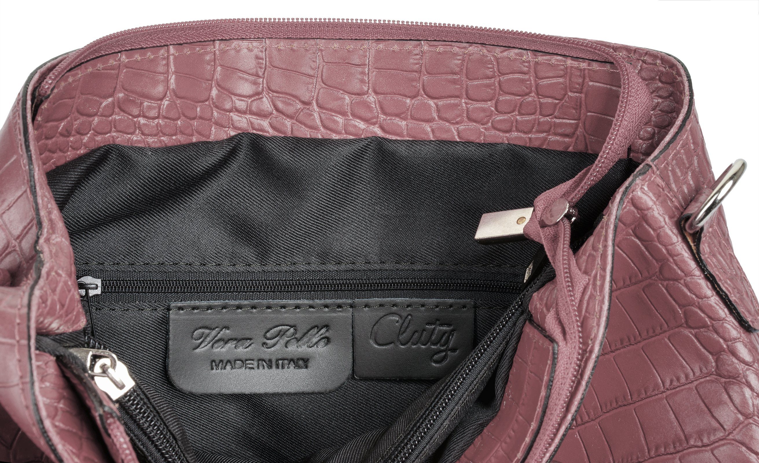 Cluty Schoudertas echt leer, made in italy