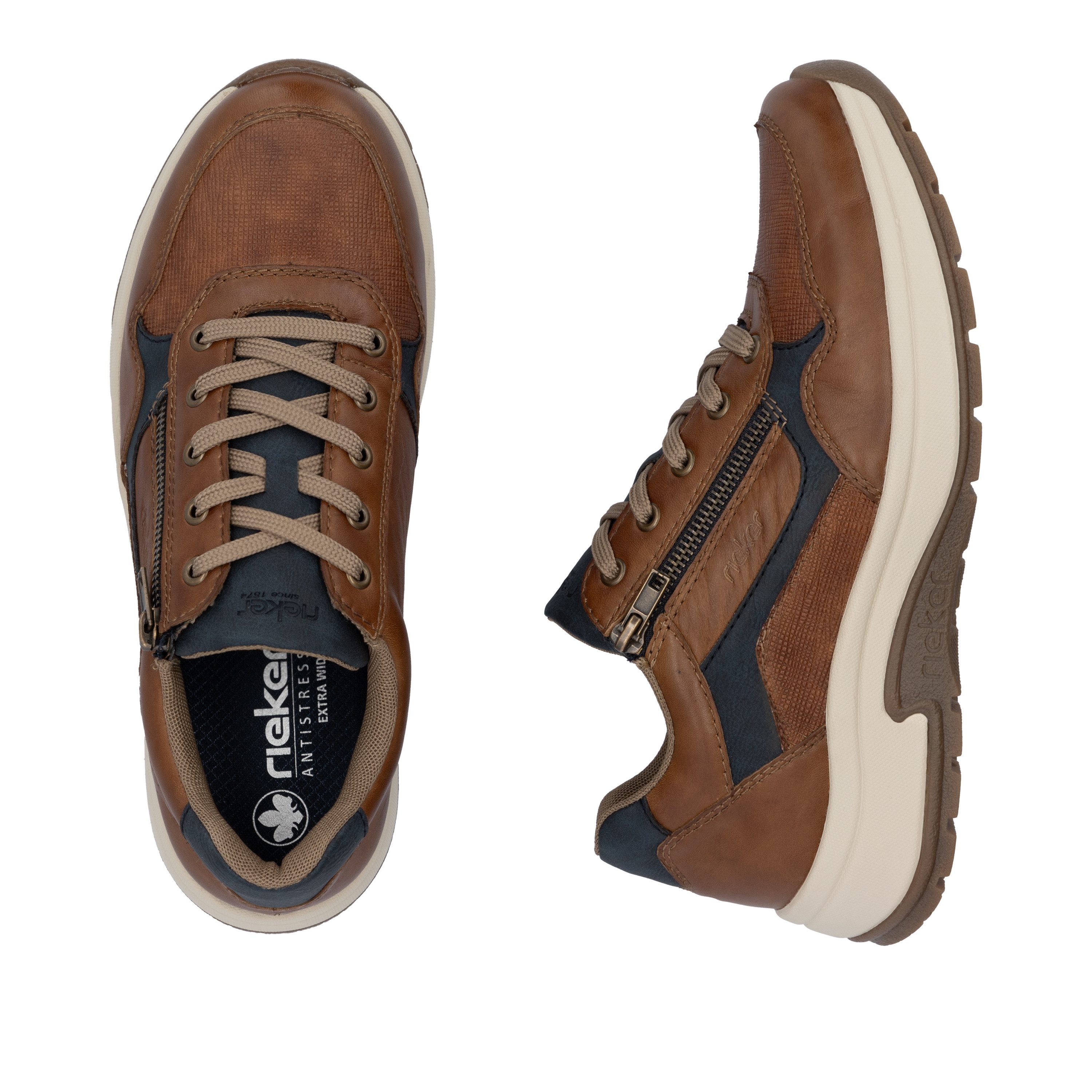 Rieker Sneakers , lage schoen, vrijetijdsschoen, veterschoen in comfortabele vorm