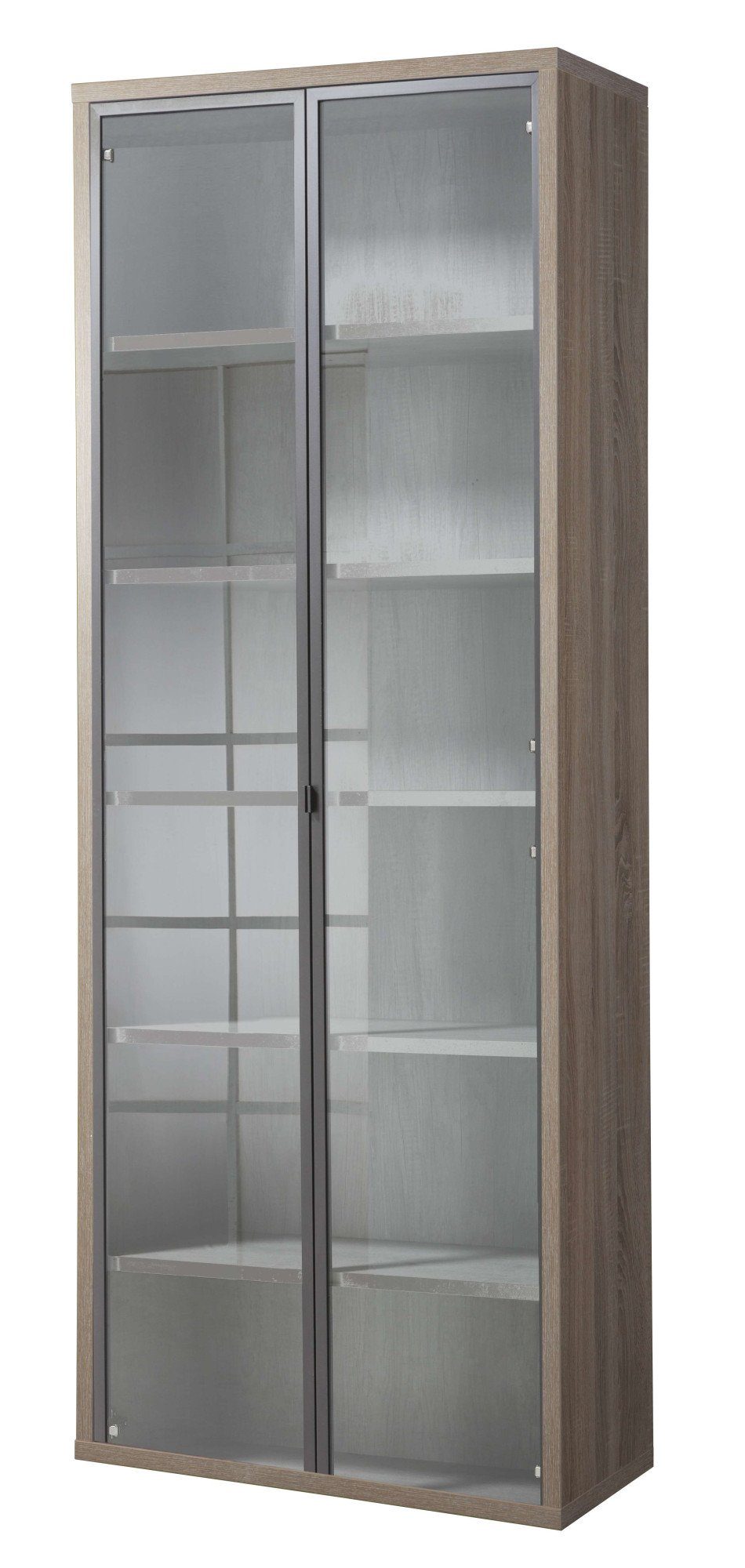 Composad Archiefkast DISEGNO, boekenkast met 2 glasdeuren, verstelbare planken, hoogte 217 cm, 100% gerecycled hout, made in italy bijzetkastjes