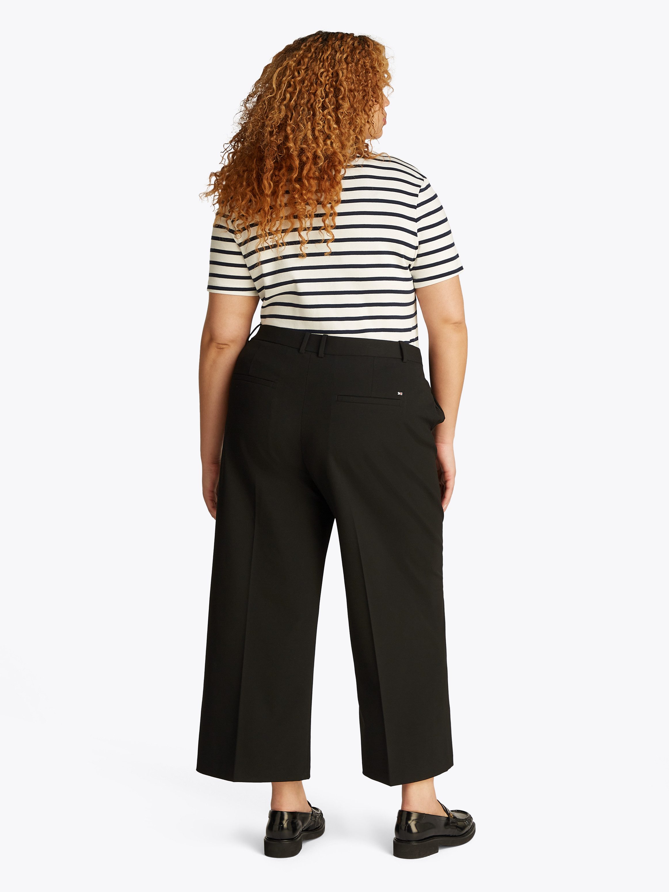 Tommy Hilfiger Curve Culotte CRV LW BI-STRETCH WIDE CROP PNT in grote maten, cropped, logoborduursel