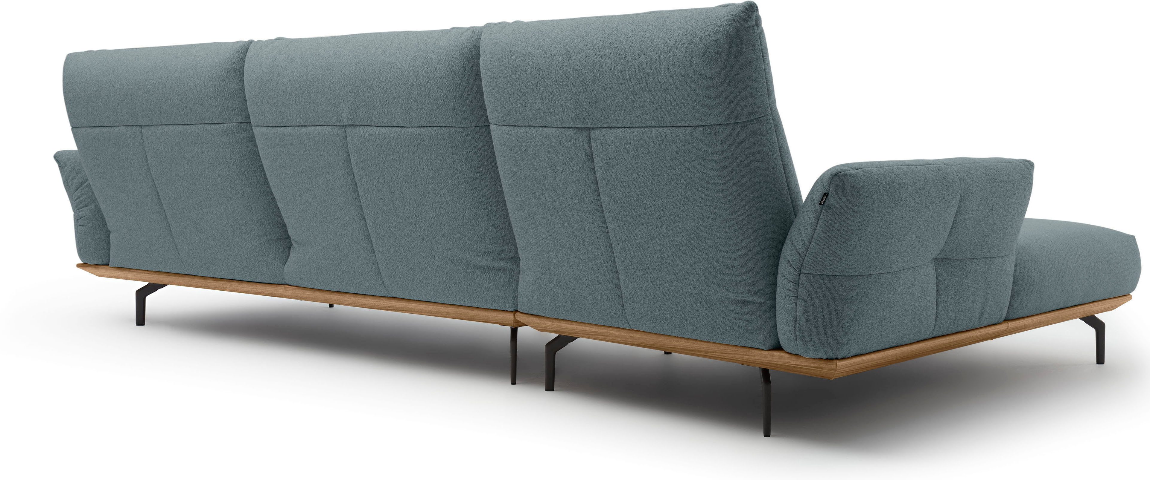 Creation BY ROLF BENZ Hoekbank Hs.460 Sokkel in walnotenhout, onderstel in umbra grijs, breedte 338 cm