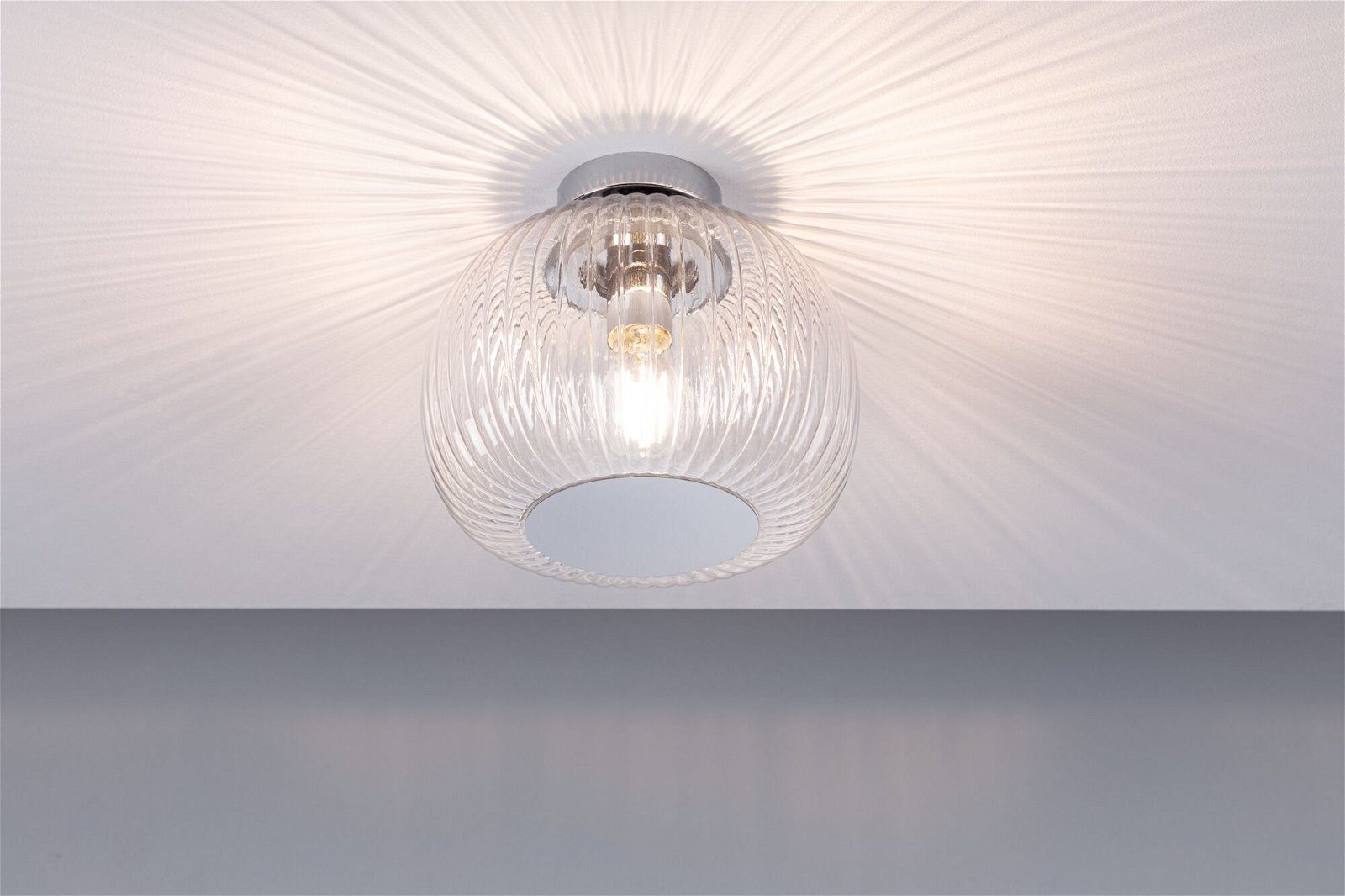 Paulmann Plafondlamp Ruya IP44 E27 230V max. 60W Glas, Chroom (1 stuk)