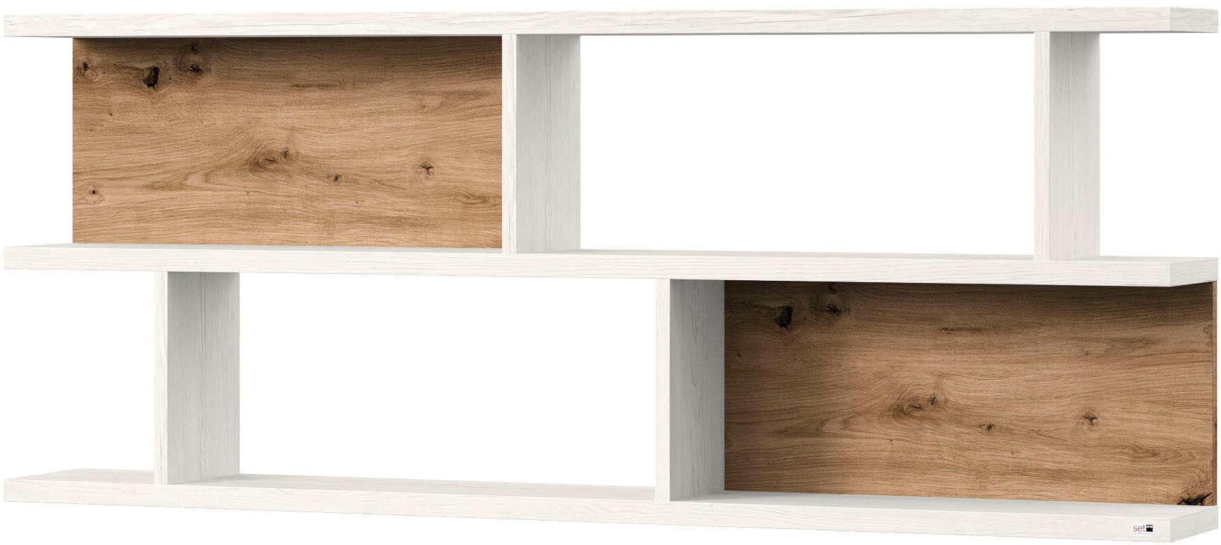 set one by Musterring Wandplank York Type 43, met 3 planken, 3 kleuren, verlichting optioneel, B 150 cm