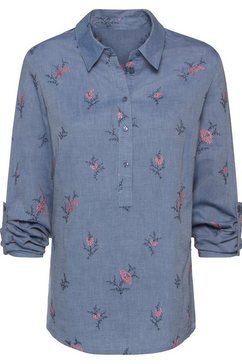 classic inspirationen blouse met lange mouwen blauw