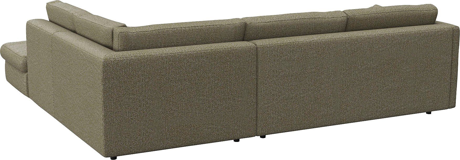 FLEXLUX Hoekbank Lovane, elegant en tijdloos, comfortabel, L-vorm Zacht en zeer comfortabel, grote zitdiepte op koudschuim, inclusief sierkussen